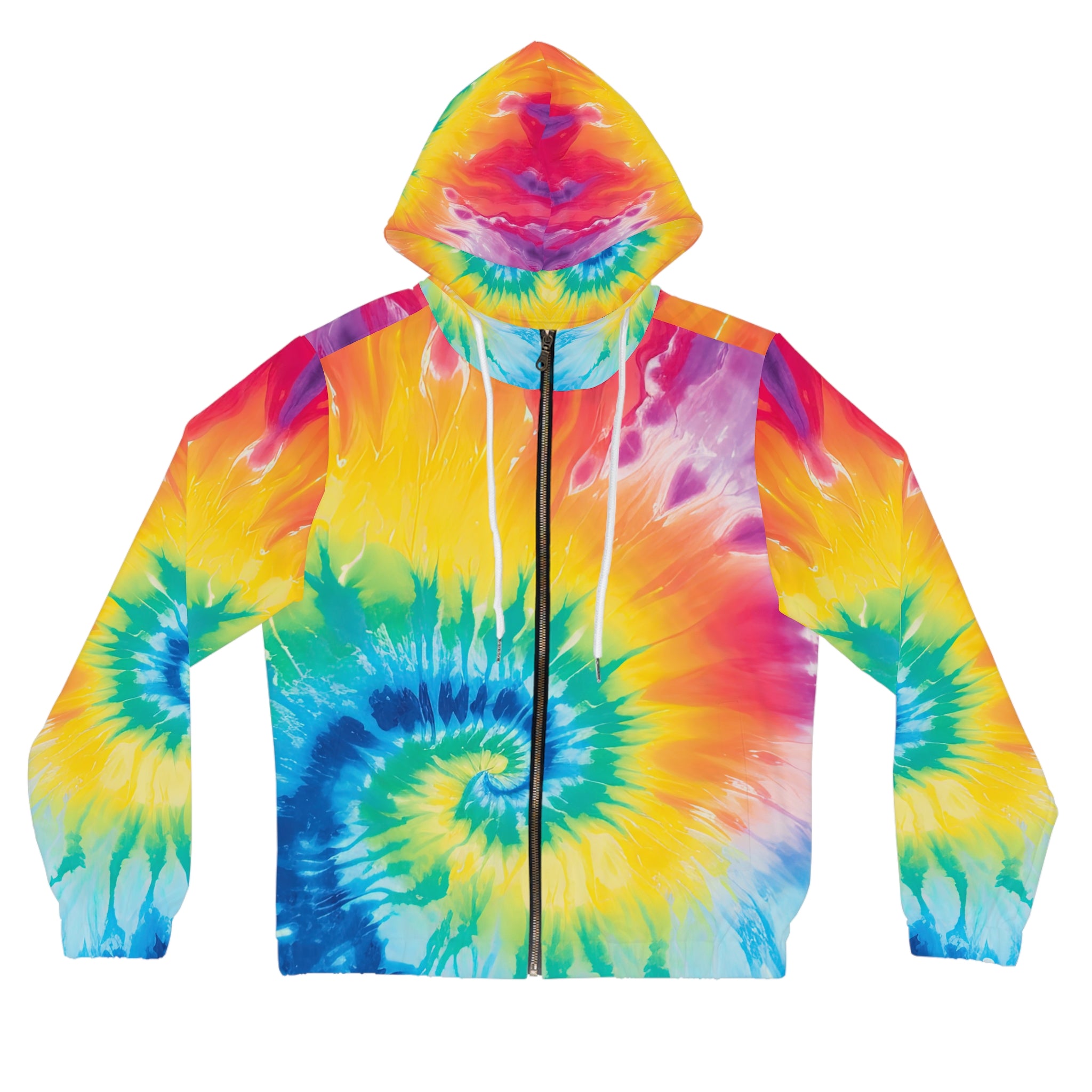 Tie Dye Women’s Full-Zip Hoodie (AOP), Artsulli - Art is Long, Life is Short, All Over Prints, Size, XS, Color, White, , , 24081331102500077562