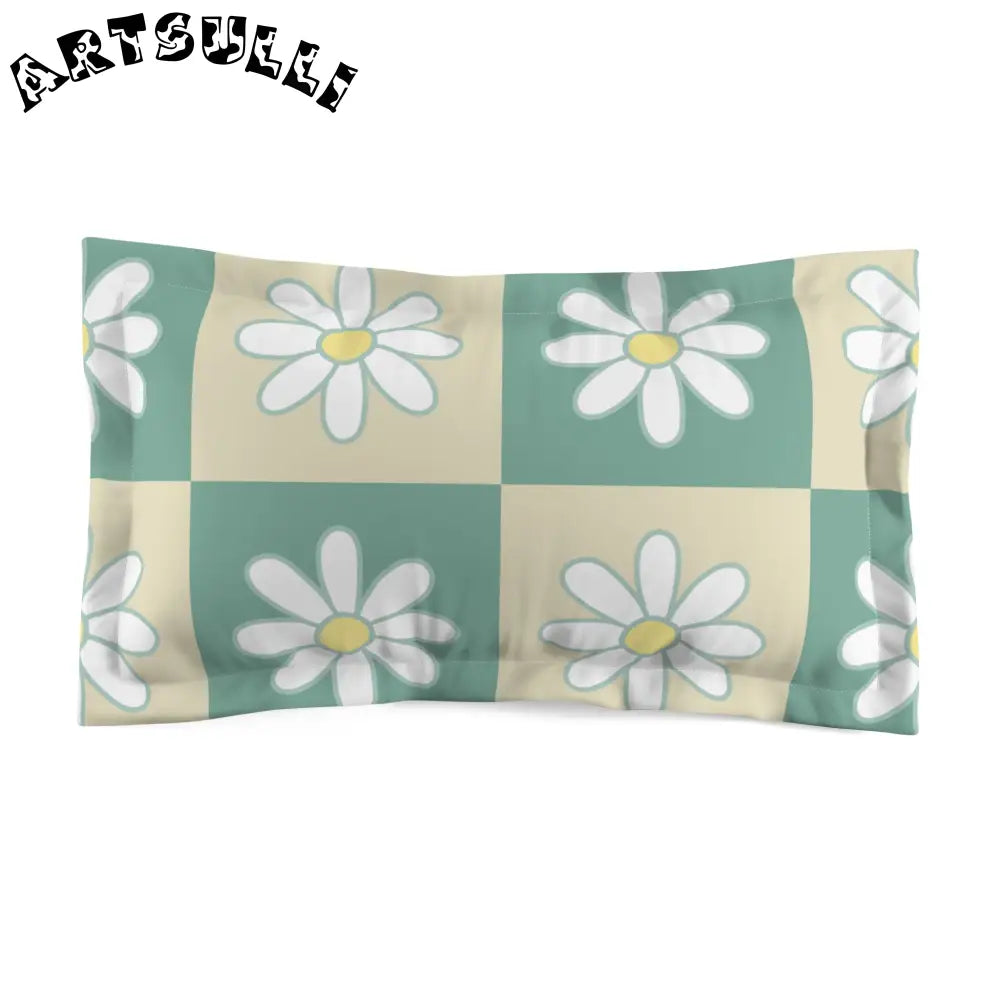 JAKKOUTTHEBXX Retro Daisy Checkerboard Green and Tan Microfiber