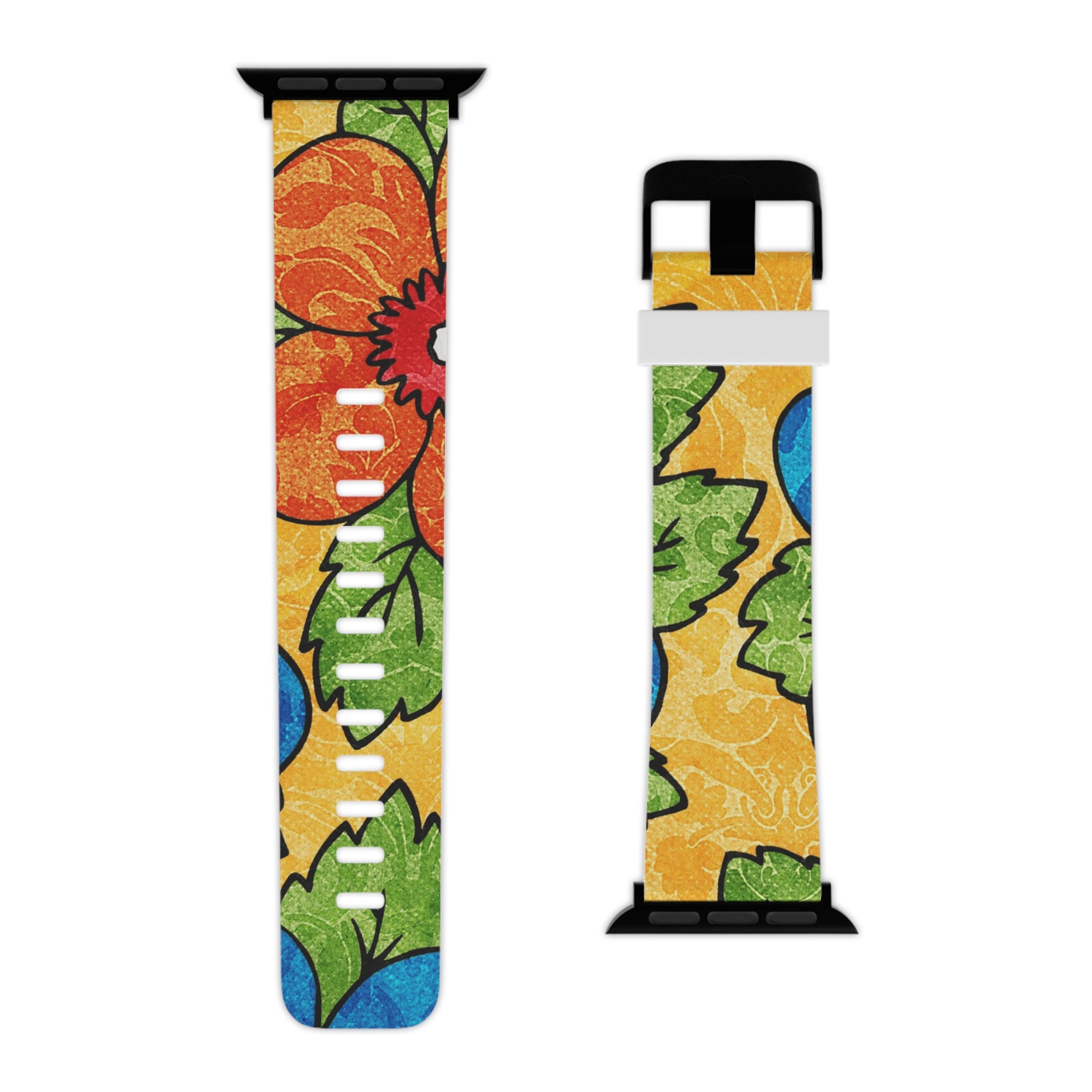 Groovy Yellow Floral Kl Watch Band for Apple Watch, Artsulli - Art is Long, Life is Short, Accessories, , , , , , , 