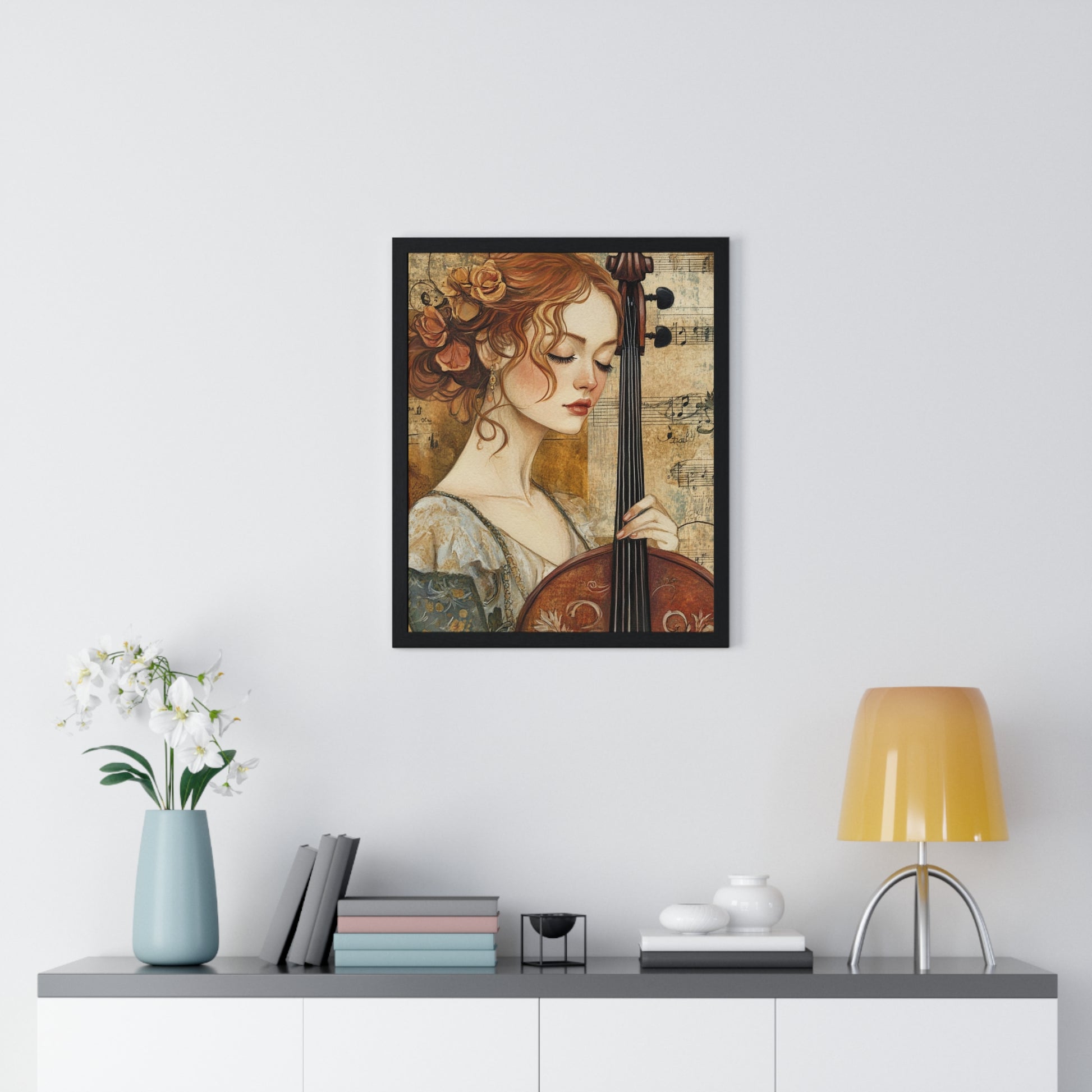 Woman With A Violin Vertical Framed Poster, Artsulli - Art is Long, Life is Short, Poster, , , , , , , 