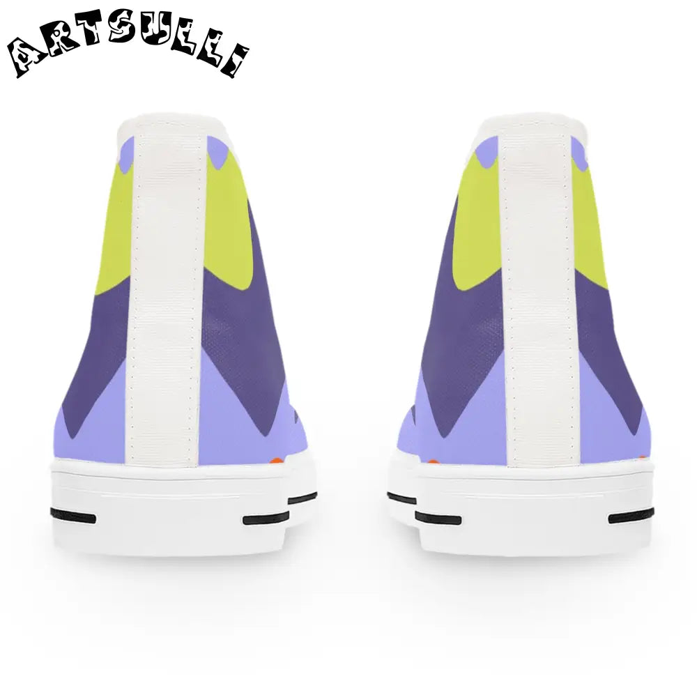 JAKKOUTTHEBXX Waves Blue and Yellow Women’s High Top Sneakers