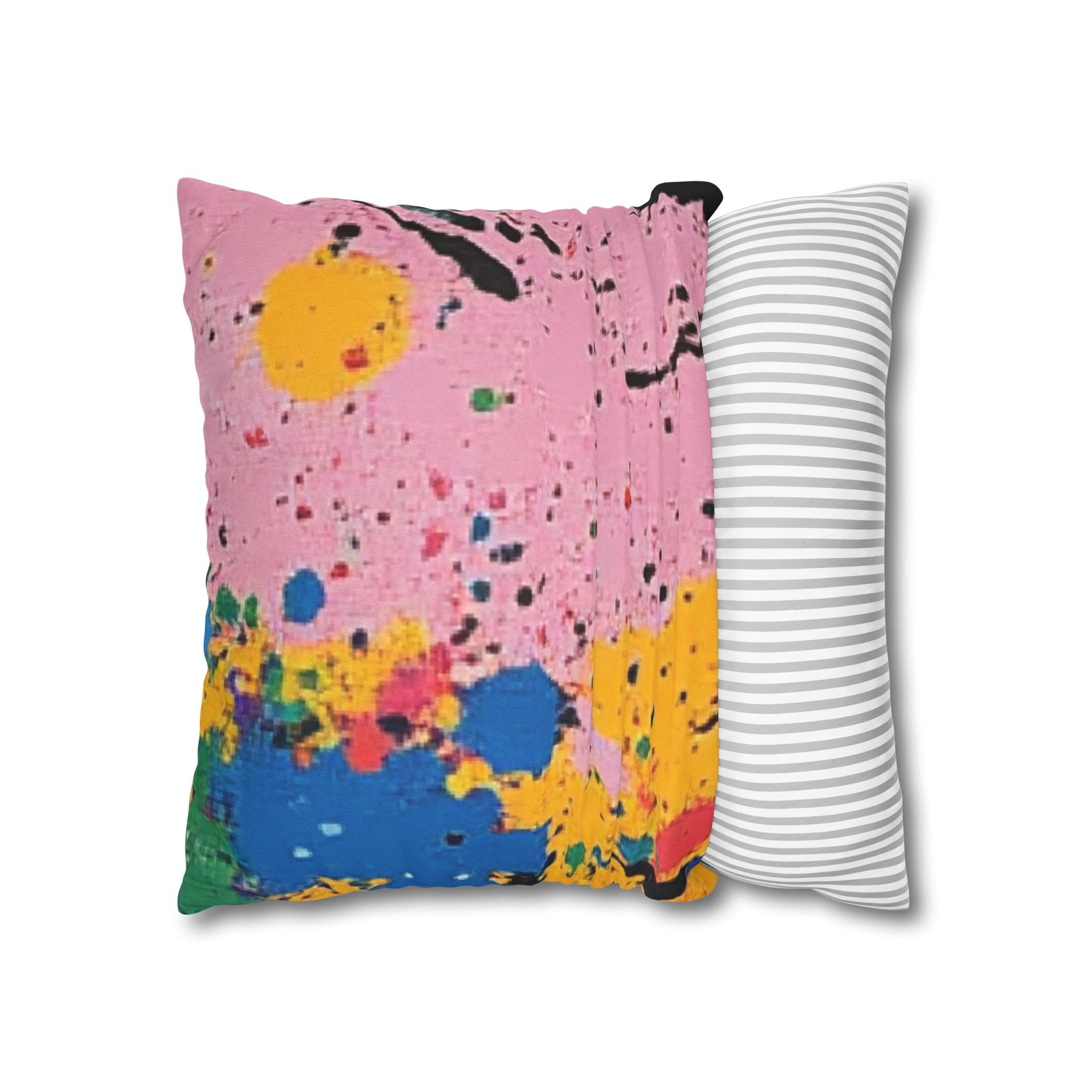 The Colors Of Paint Splatter Spun Polyester Square Pillowcase, Artsulli - Art is Long, Life is Short, Home Decor, , , , , , , 