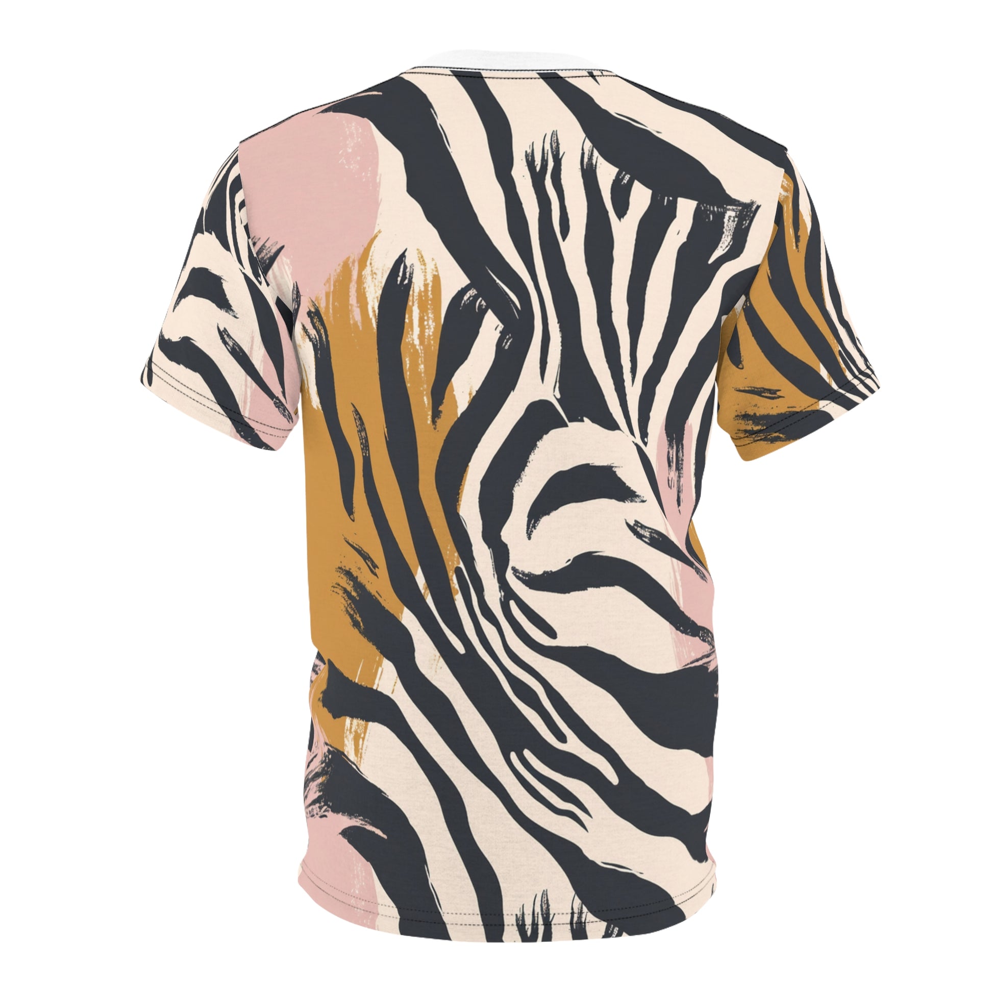 Beige Zebra Jungle Flats Unisex Cut & Sew Tee (AOP), Artsulli - Art is Long, Life is Short, All Over Prints, , , , , , , 