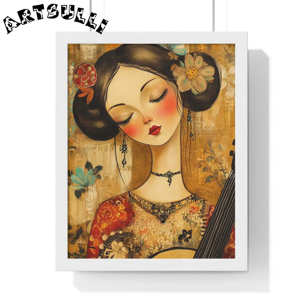 JAKKOUTTHEBXX Stylized Woman Musician Wood-Framed Poster 2025