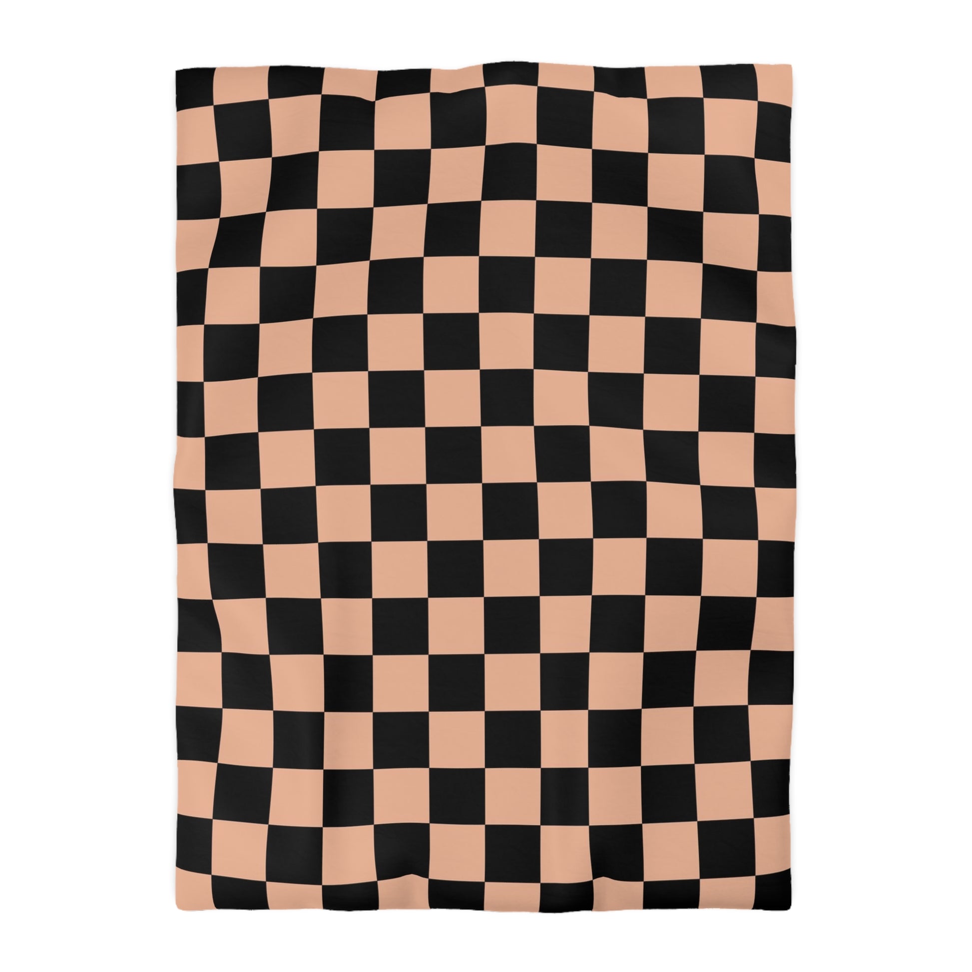 Checkerboard Soft Orange and Black Microfiber Duvet Cover, Artsulli - Art is Long, Life is Short, Home Decor, Size, Twin XL, Color, Cream, , , 13260941270328351394