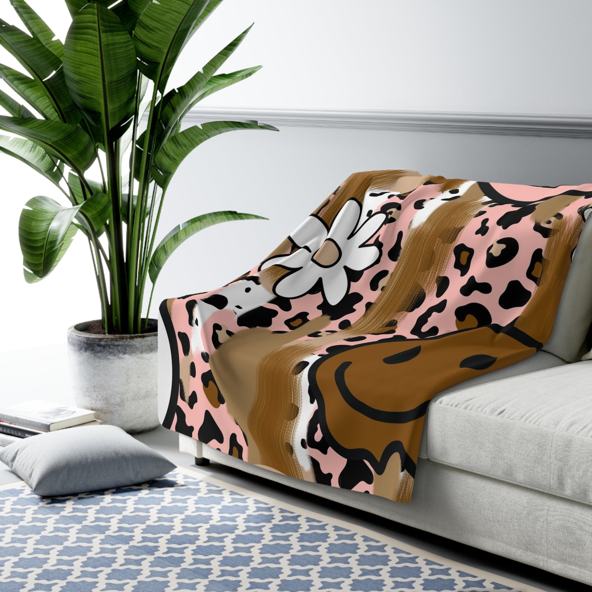 Sutfin Ghosts Pop Art Sherpa Fleece Blanket, Artsulli - Art is Long, Life is Short, Home Decor, , , , , , , 