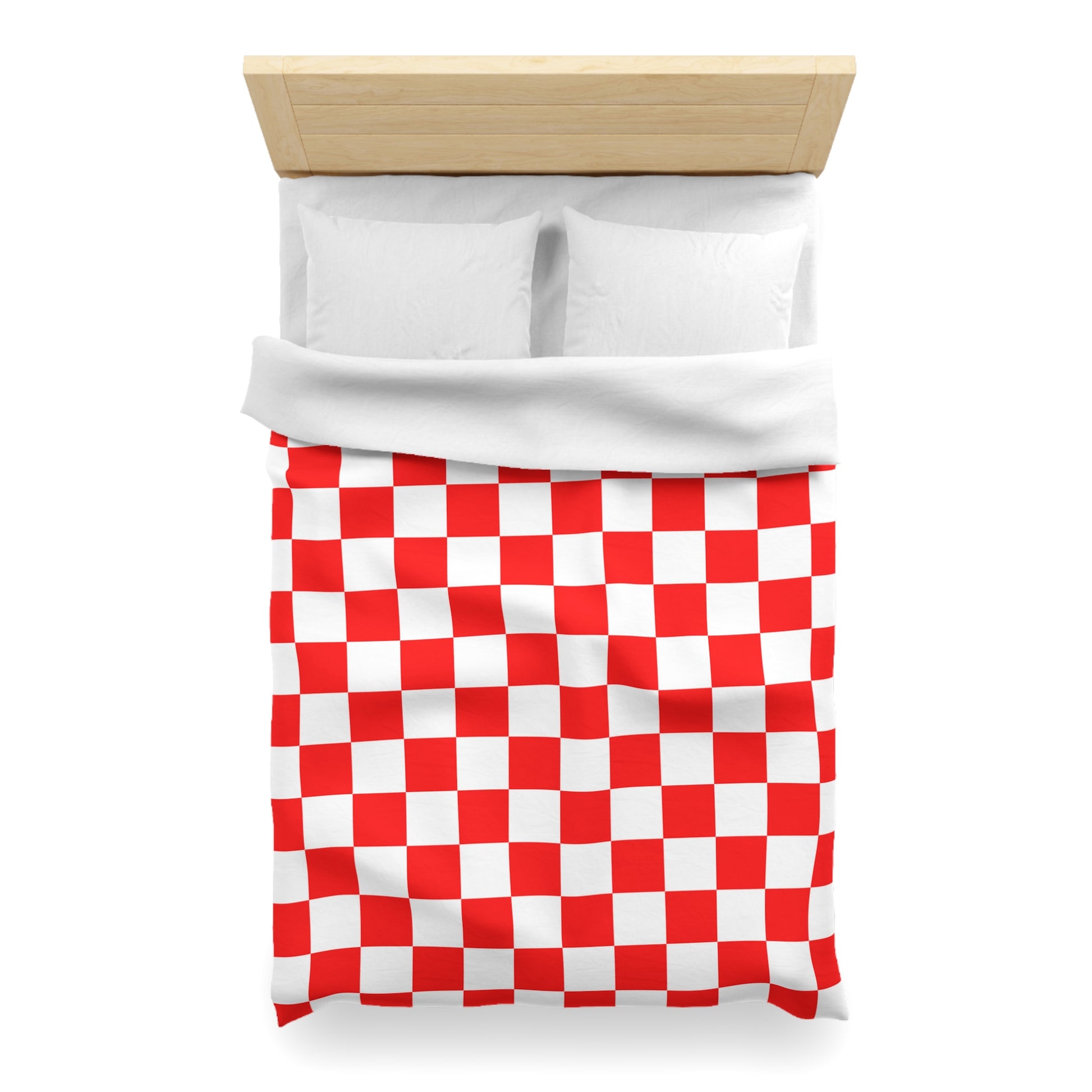 Checkerboard Red and White Microfiber Duvet Cover, Artsulli - Art is Long, Life is Short, Home Decor, , , , , , , 