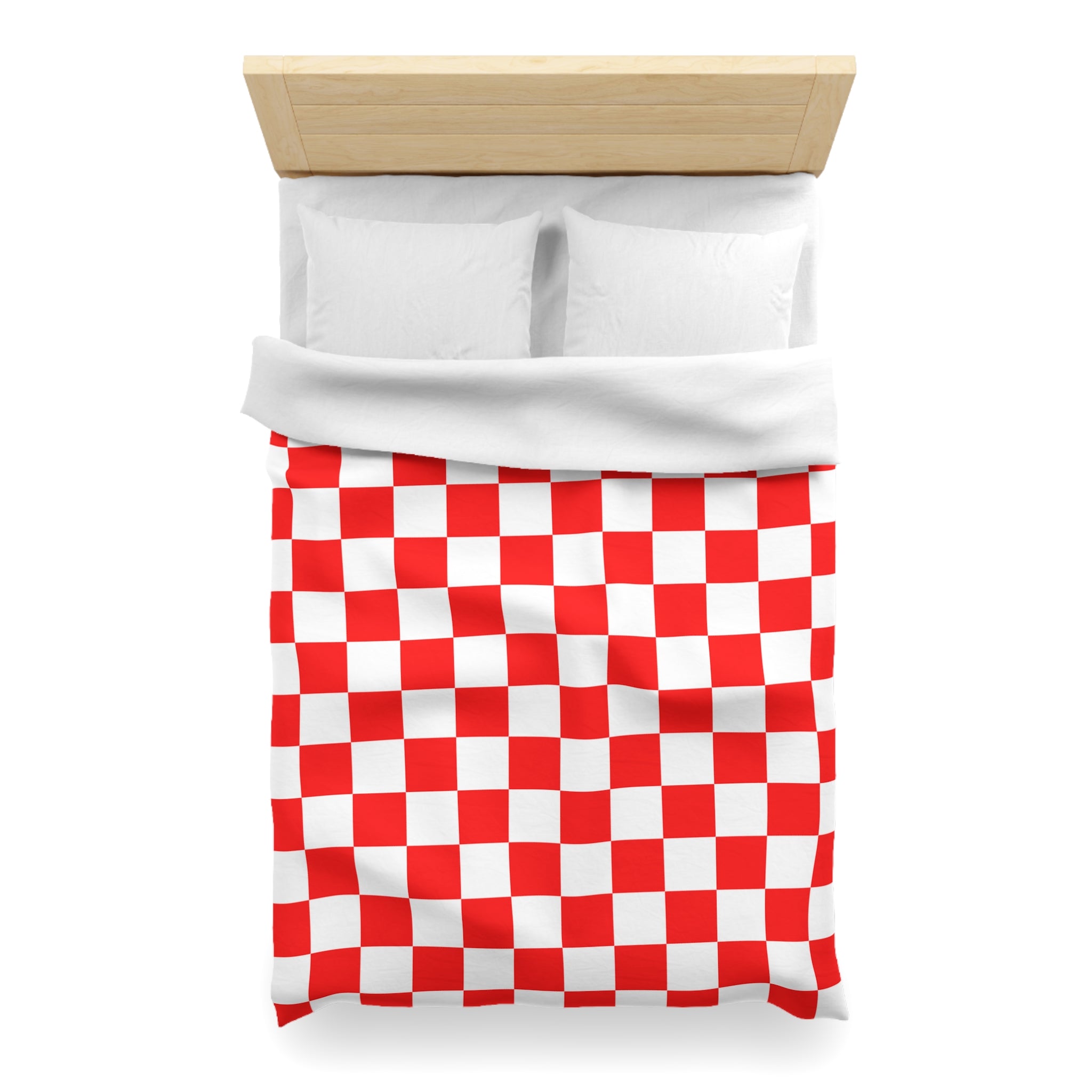 Checkerboard Red and White Microfiber Duvet Cover, Artsulli - Art is Long, Life is Short, Home Decor, , , , , , , 