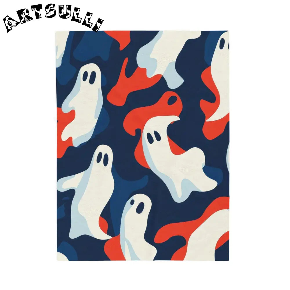 JAKKOUTTHEBXX Camo Ghosts Velveteen Plush Blanket JAKKOUTTHEBXX