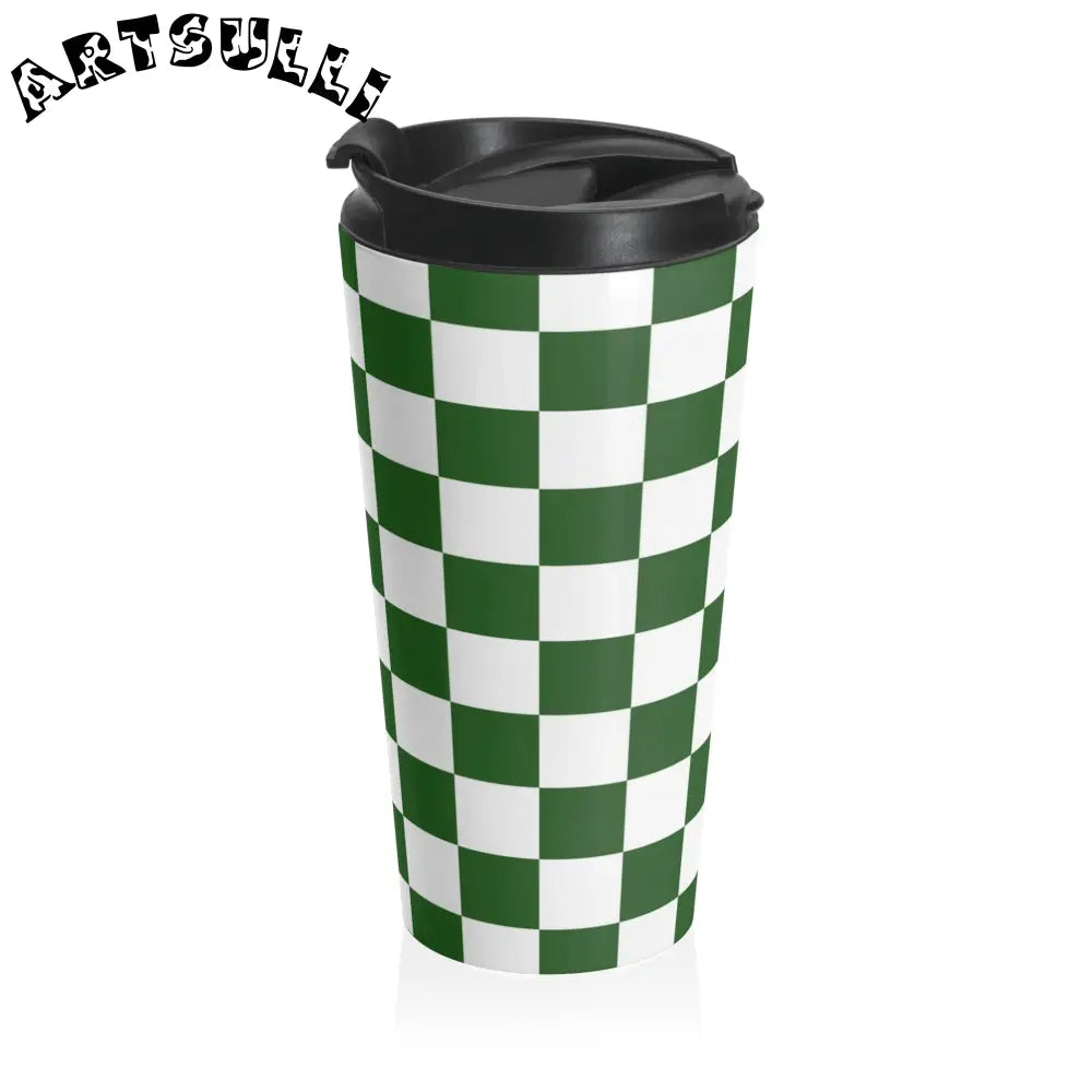 JAKKOUTTHEBXX Checkerboard White and Dark Green Stainless Steel