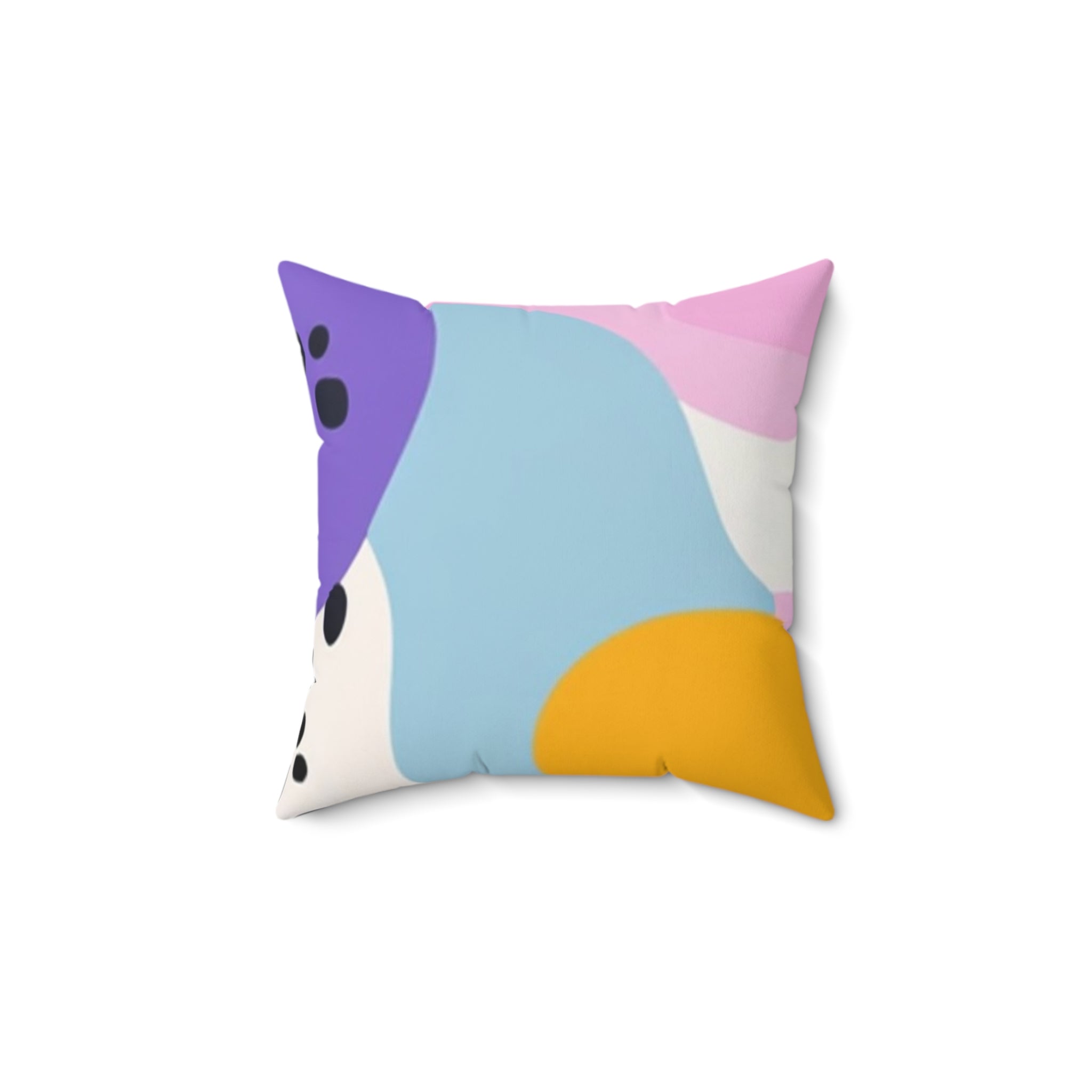 Colorful Abstract Dots and Shapes Spun Polyester Square Pillow, Artsulli - Art is Long, Life is Short, Home Decor, Size, 14" × 14", , , , , 25920076604346