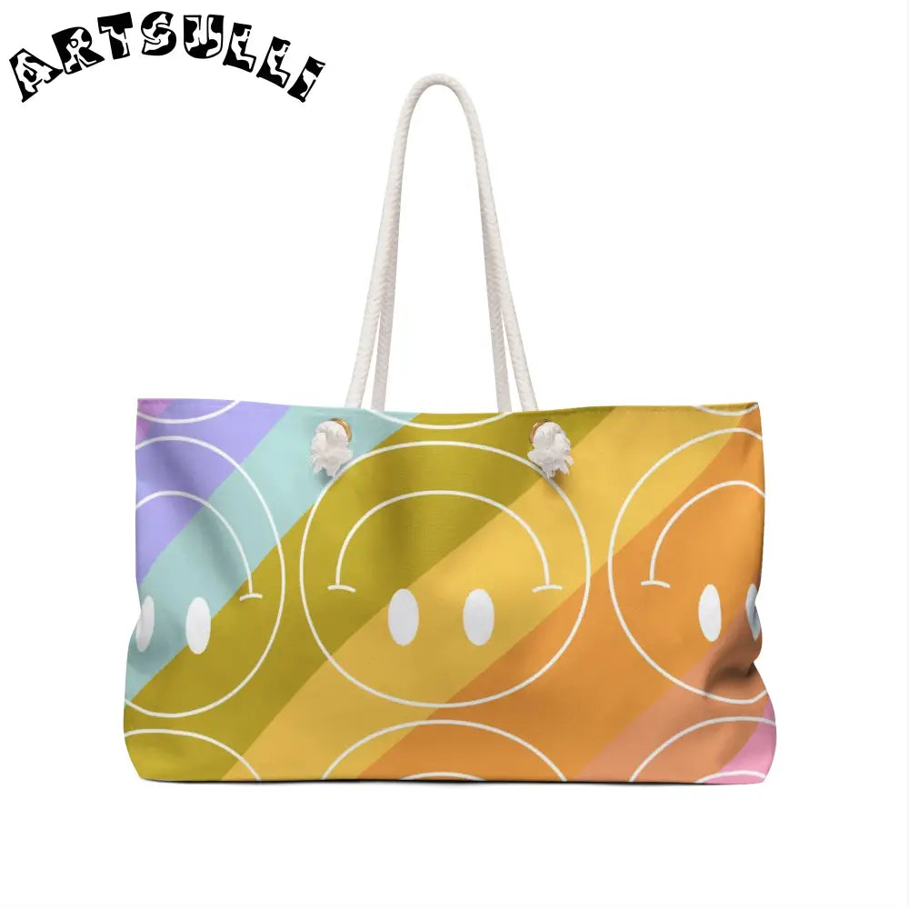 JAKKOUTTHEBXX Smiley Face x Rainbow Stripes Multi-Color Weekender