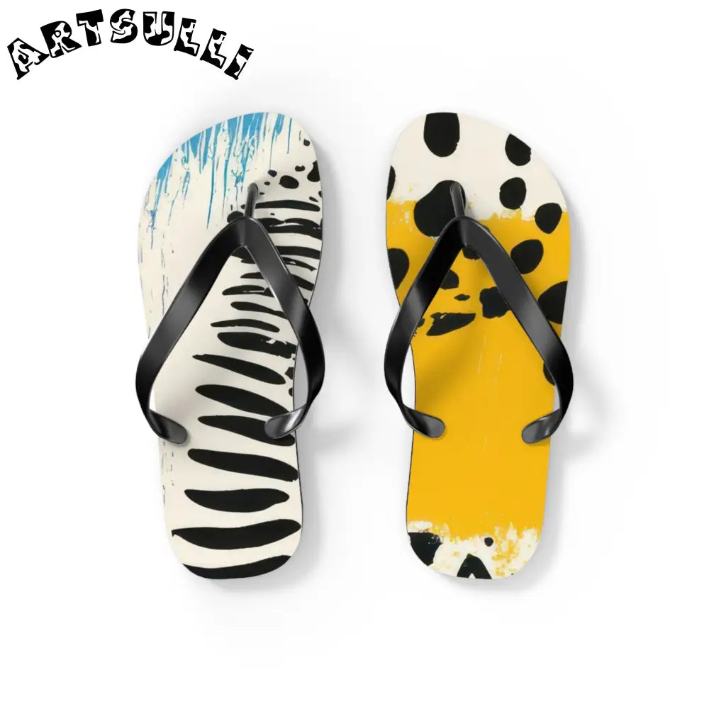 JAKKOUTTHEBXX Rae Zebra Rhapsody Flip Flops JAKKOUTTHEBXX Artsulli