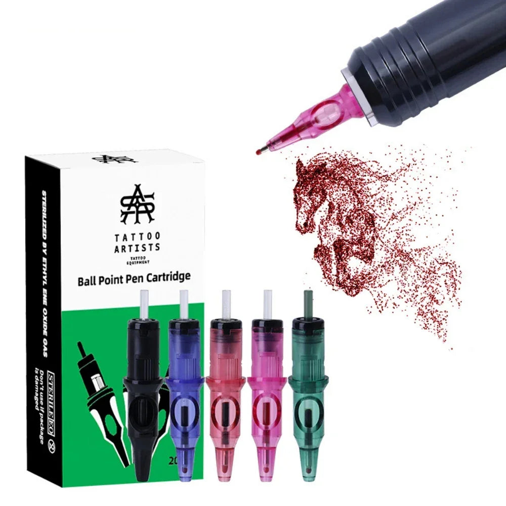 Buy The Best By Artsulli - Art is Long Life Short - New Ball Point Pen Tattoo Cartridge Needles 5 Colors Practice Drawing For Motor Grip