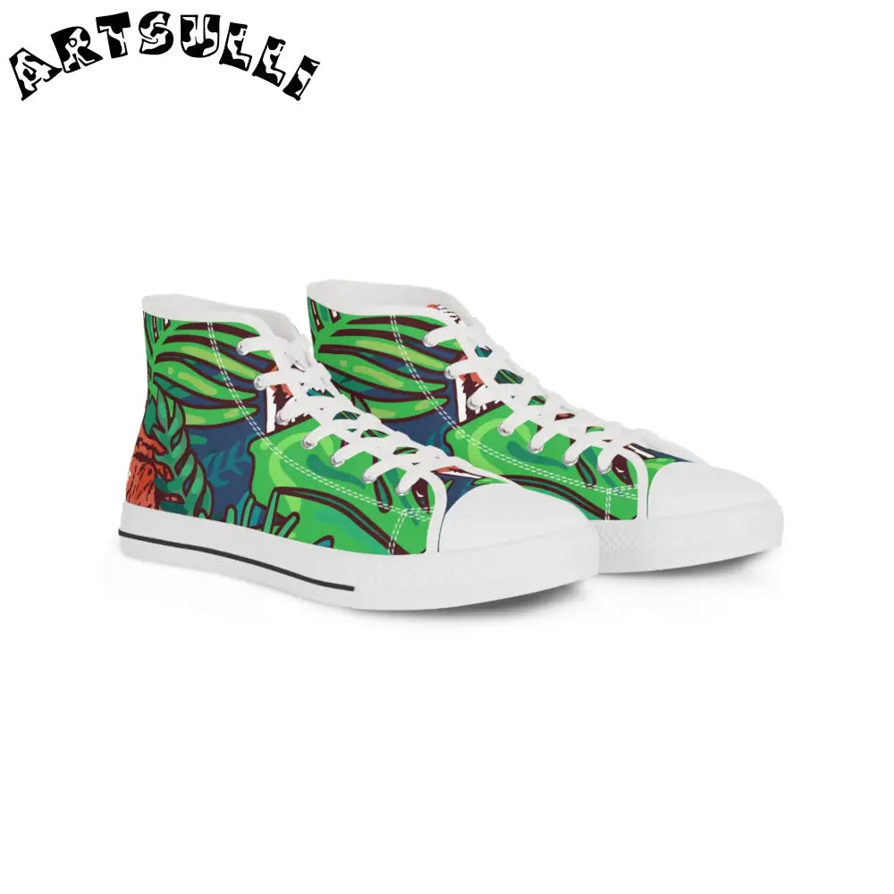 JAKKOUTTHEBXX Tropical Jungle Tigers II Men’s High Top Sneakers