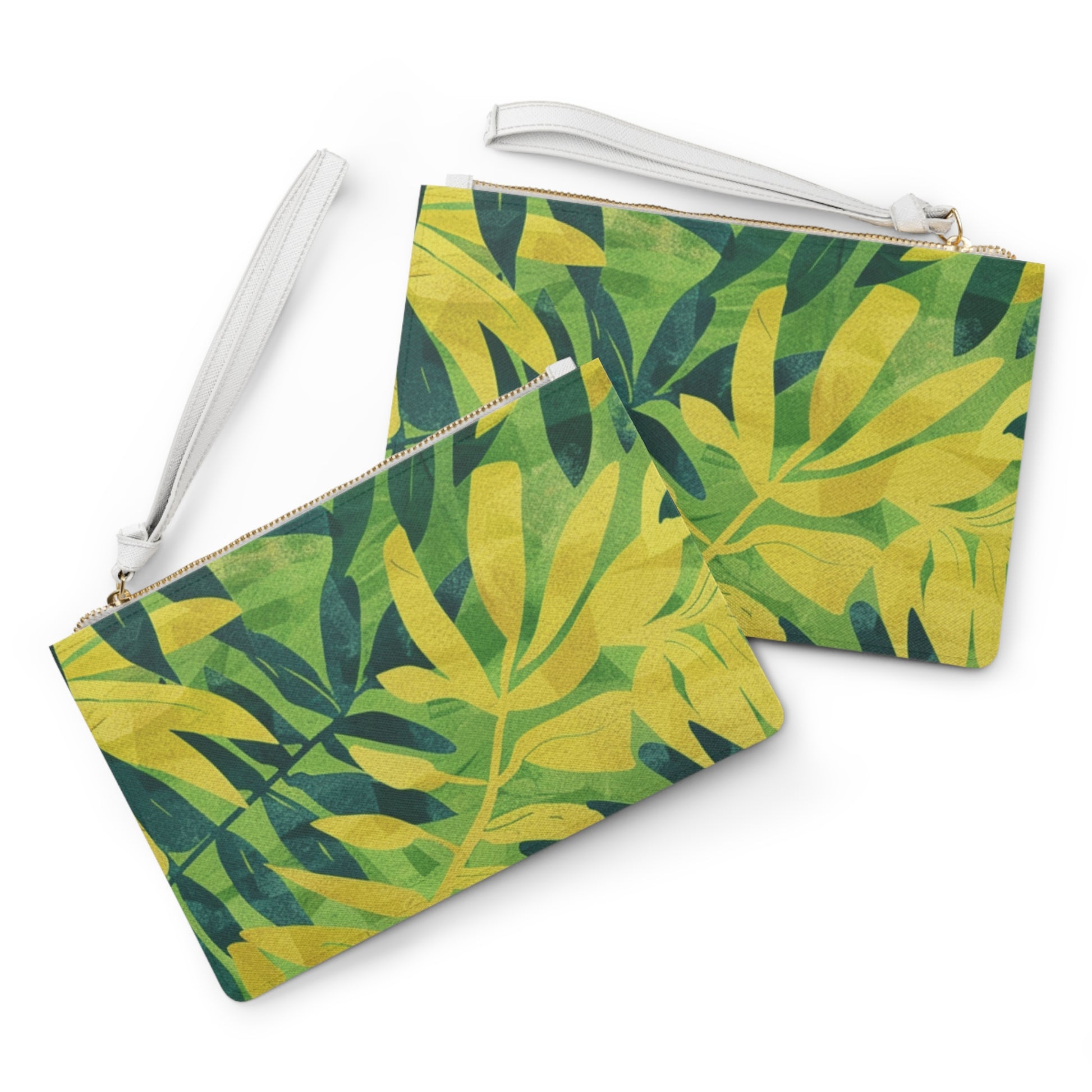 Green Leaf x Yellow Leaf x Tropical x Jungle Clutch Bag, Artsulli - Art is Long, Life is Short, Bags, , , , , , , 