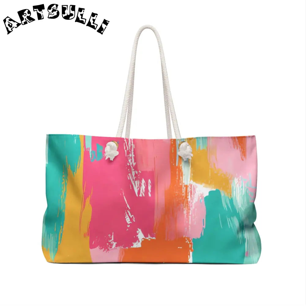 JAKKOUTTHEBXX Preppy Pixel Bloom Weekender Bag JAKKOUTTHEBXX