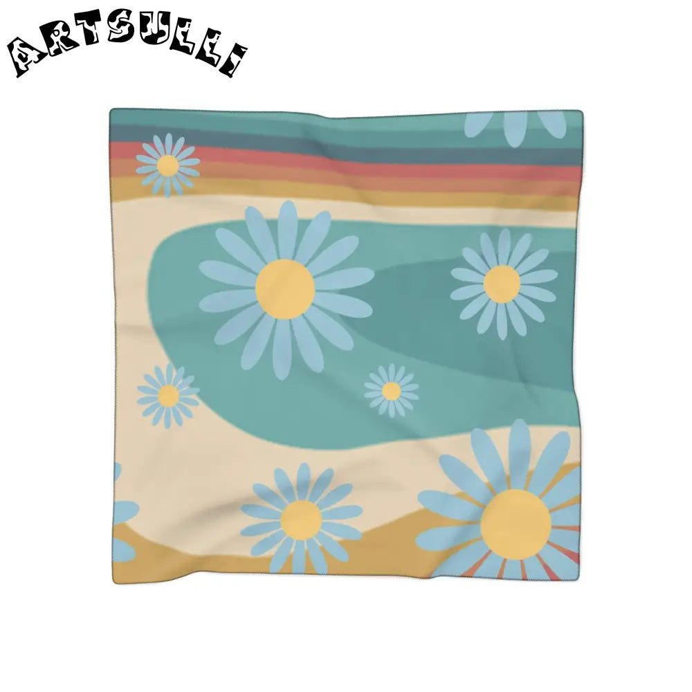 JAKKOUTTHEBXX Psychedelic Floral Hills Multi-Color Poly Scarf