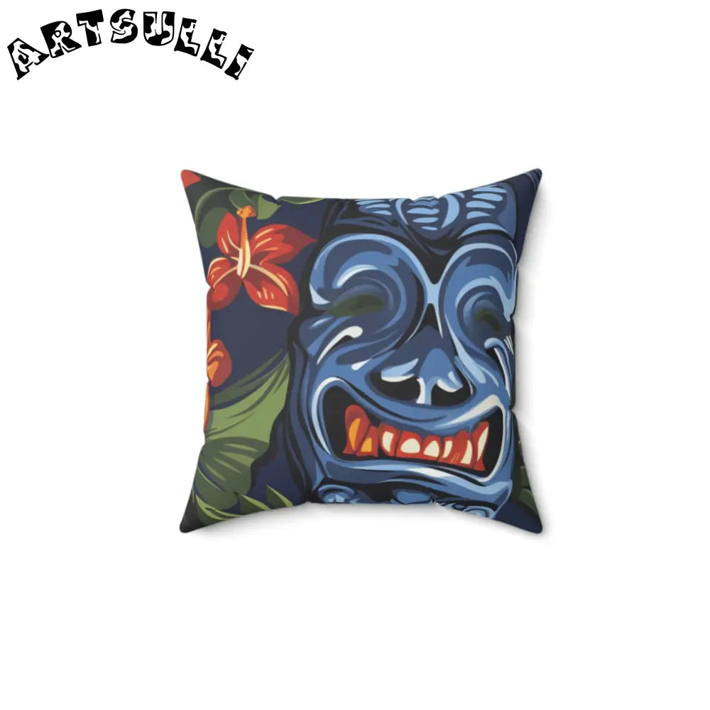 JAKKOUTTHEBXX Tropical Floral Dark Blue Indoor Pillow 2025