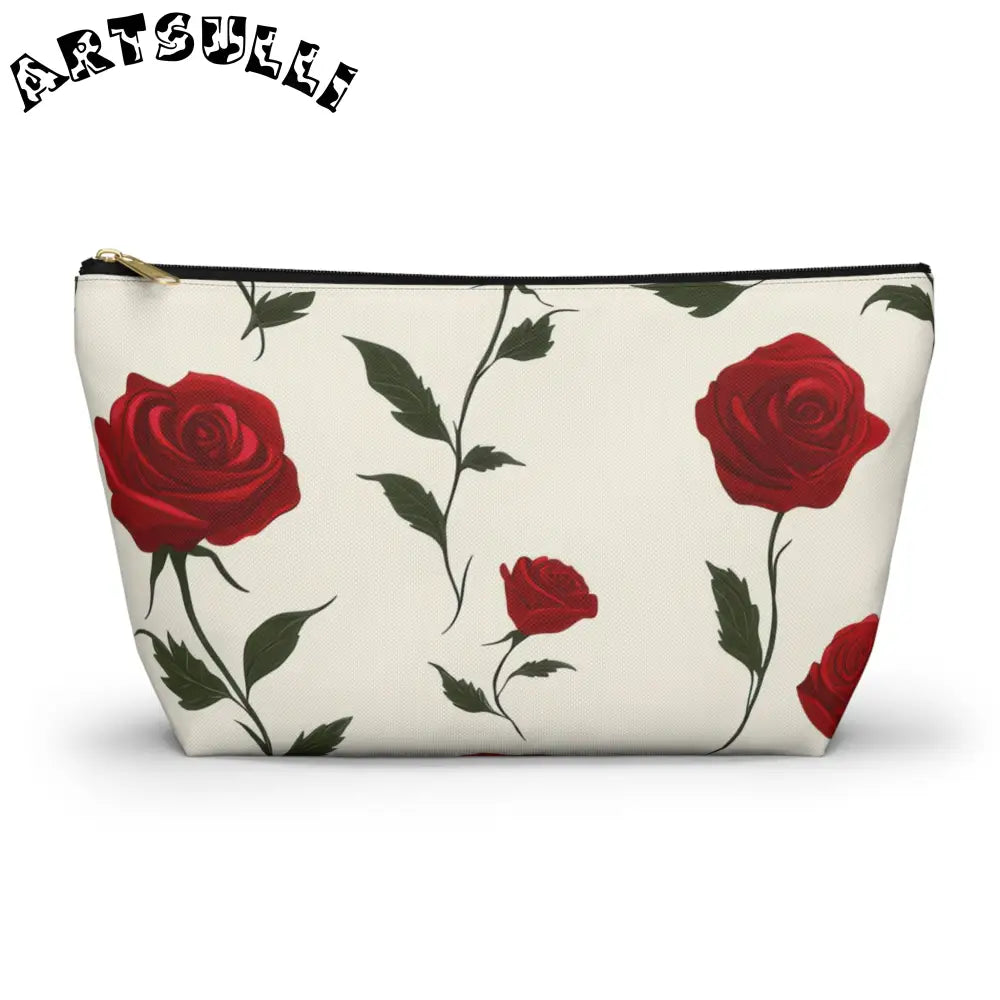JAKKOUTTHEBXX Red Roses Accessory Pouch w T-bottom JAKKOUTTHEBXX