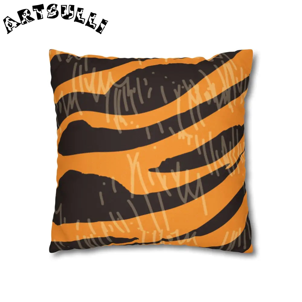 JAKKOUTTHEBXX Tiger Scratches Orange & Black Spun Polyester Square