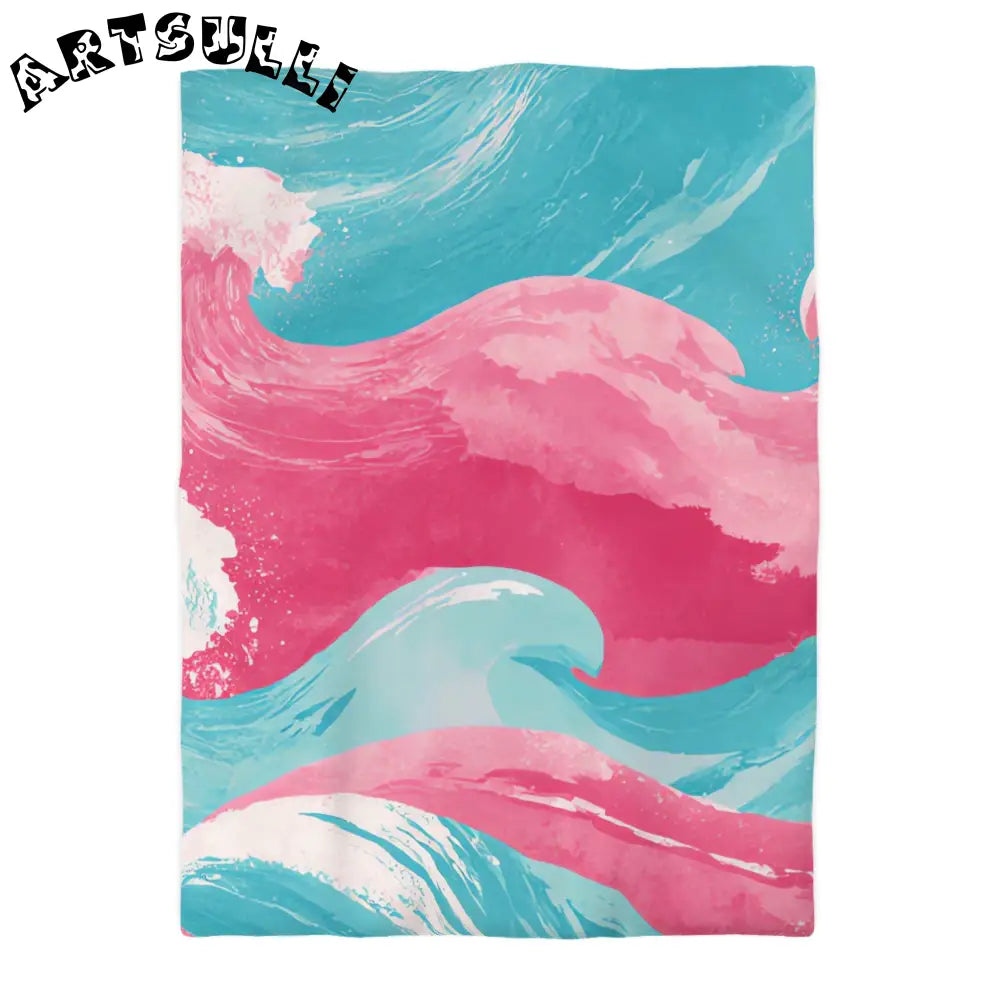 JAKKOUTTHEBXX The Great Pastelwave Pink and Blue Microfiber Duvet