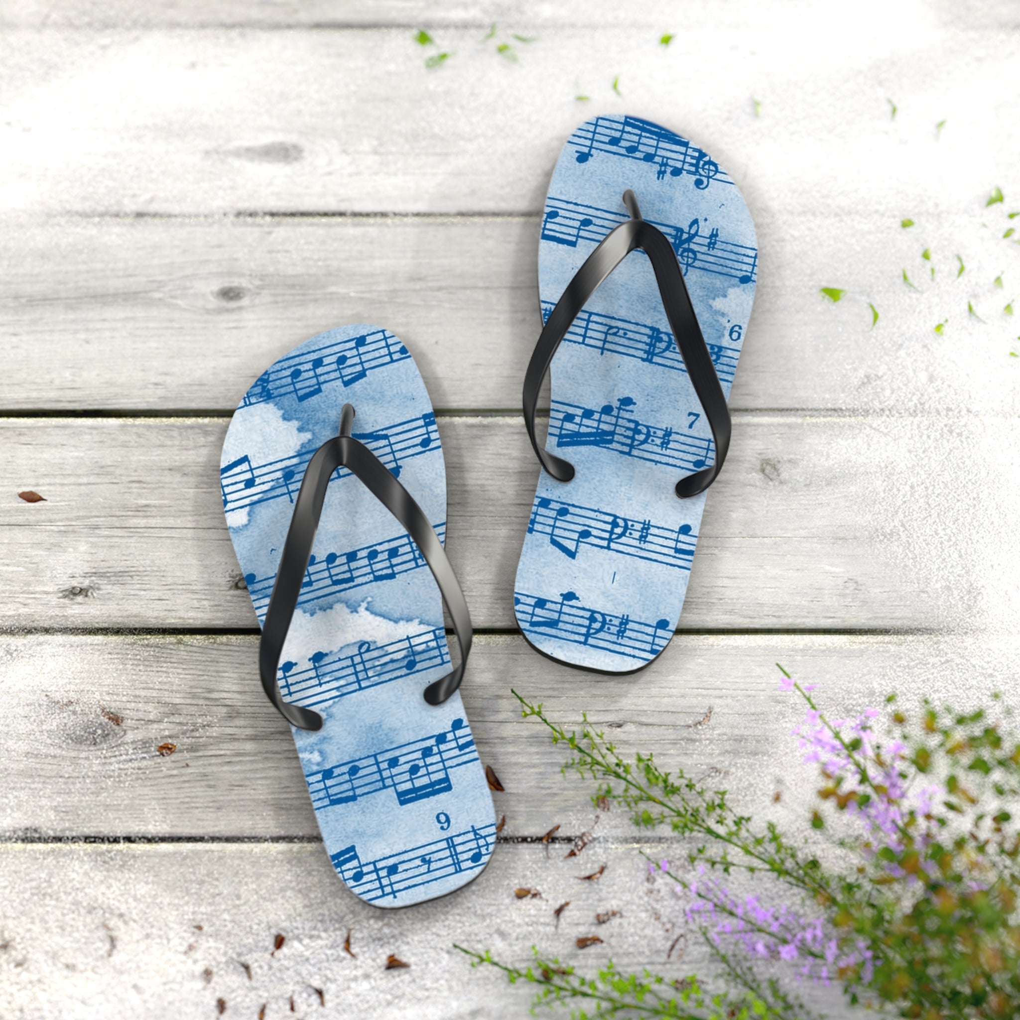 Drip Spill Type Beat Sheet Music Blue Flip Flops, Artsulli - Art is Long, Life is Short, Shoes, , , , , , , 