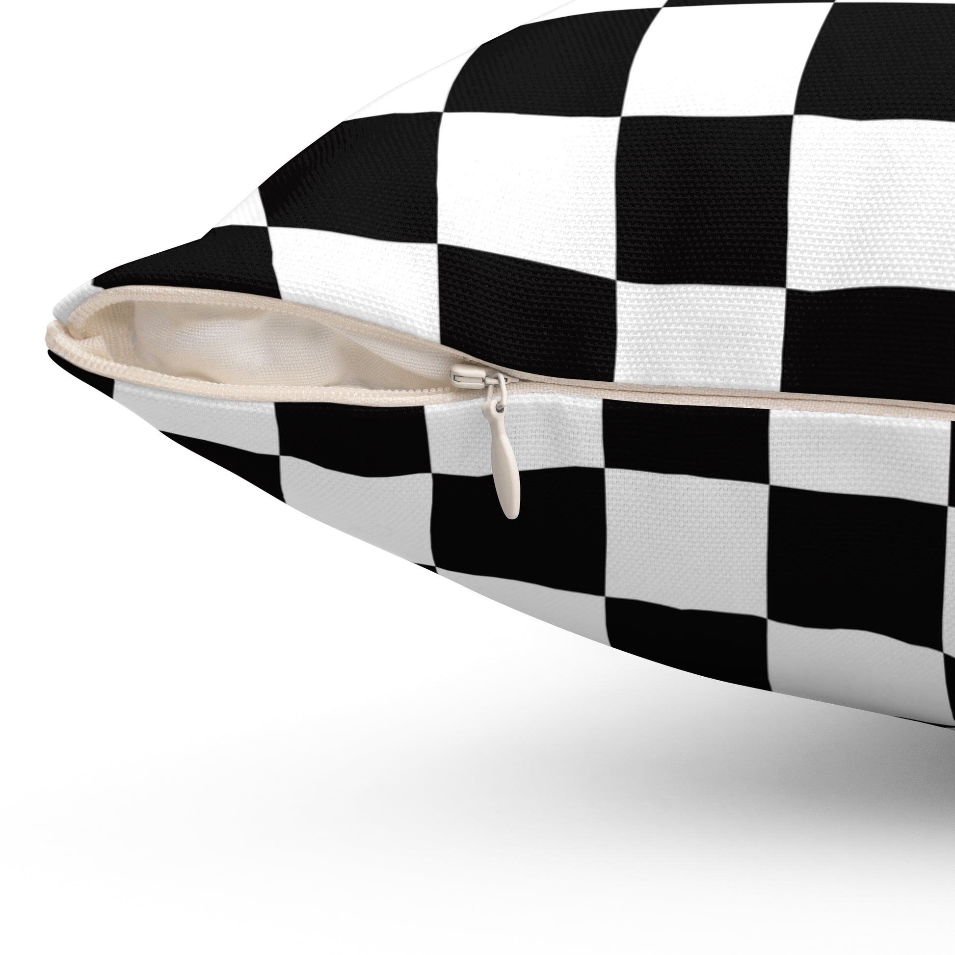 Checkerboard Black and White Spun Polyester Square Pillow, Artsulli - Art is Long, Life is Short, Home Decor, , , , , , , 
