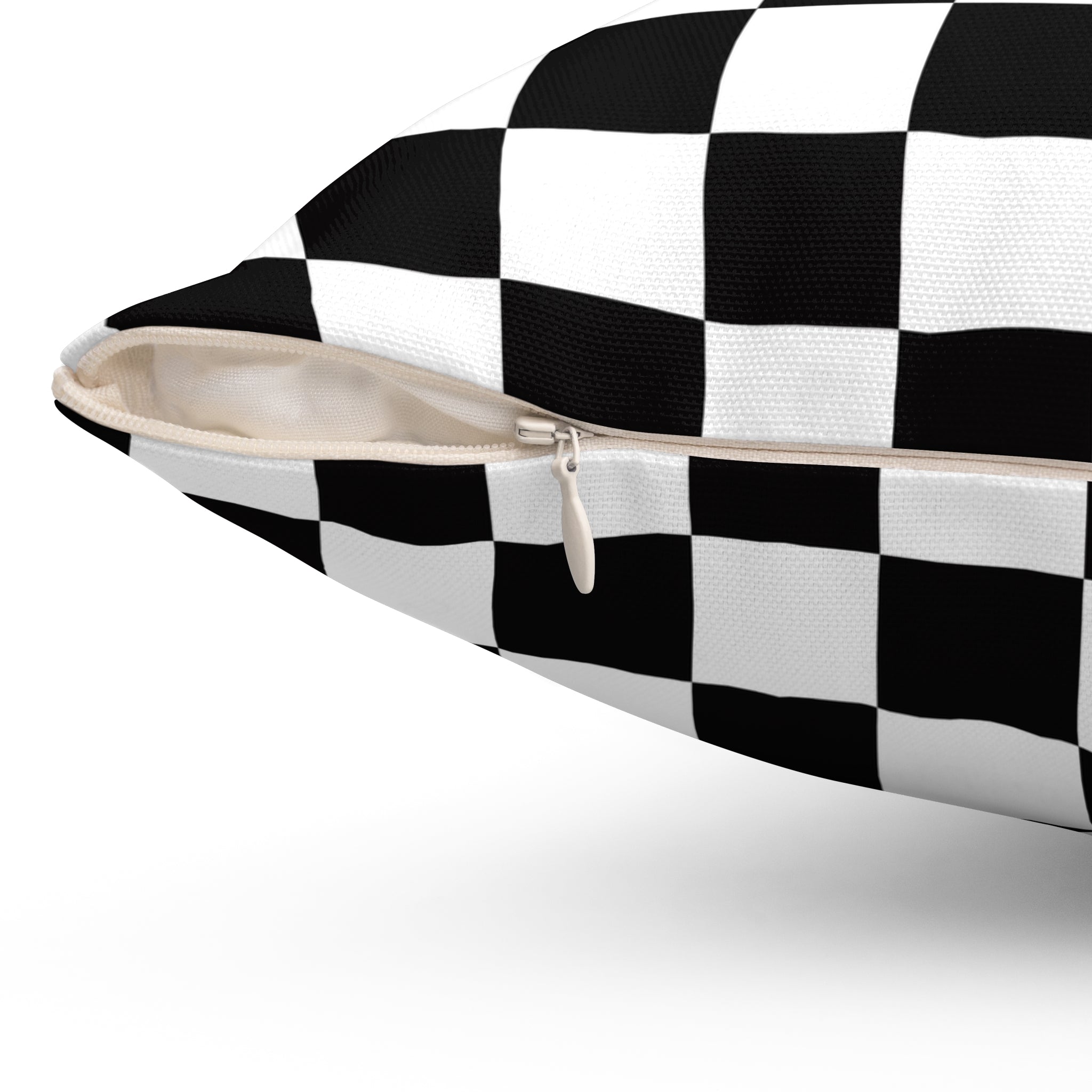 Checkerboard Black and White Spun Polyester Square Pillow, Artsulli - Art is Long, Life is Short, Home Decor, , , , , , , 