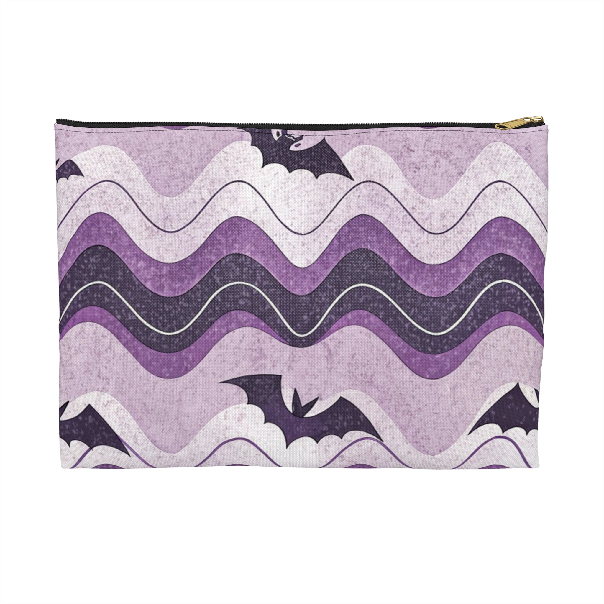 Bat Wave Accessory Pouch, Artsulli - Art is Long, Life is Short, Bags, Size, Large, Color, Black zipper, , , 25958348394905