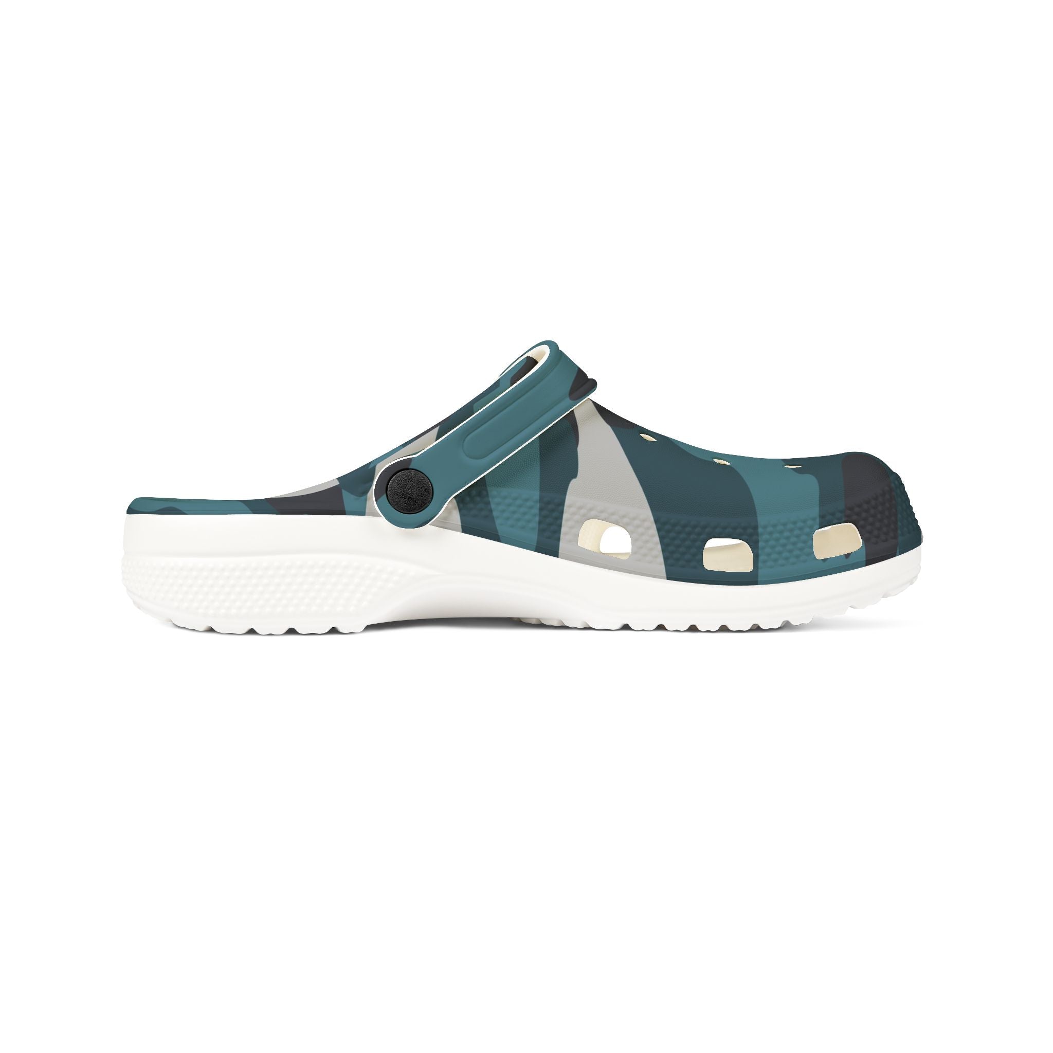 Blue Camouflage EVA Foam Rubber Shoes (AOP), Artsulli - Art is Long, Life is Short, Shoes, , , , , , , 