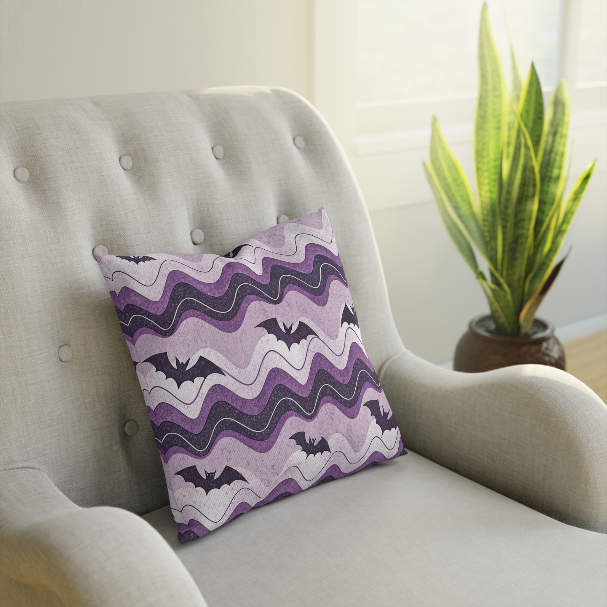 Bat Wave Cushion, Artsulli - Art is Long, Life is Short, Home Decor, , , , , , , 