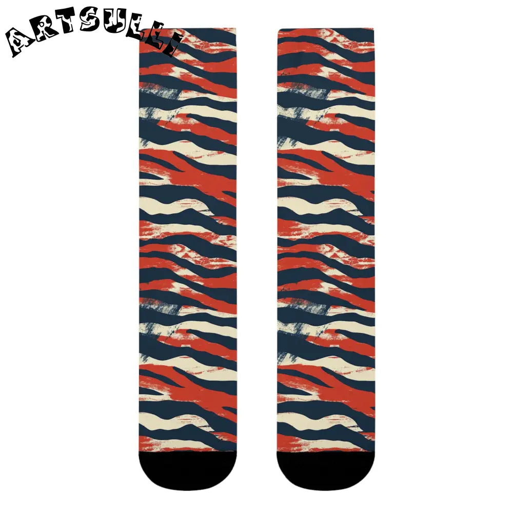 JAKKOUTTHEBXX Capricious Tiger Wave Sublimation Crew Socks (EU)