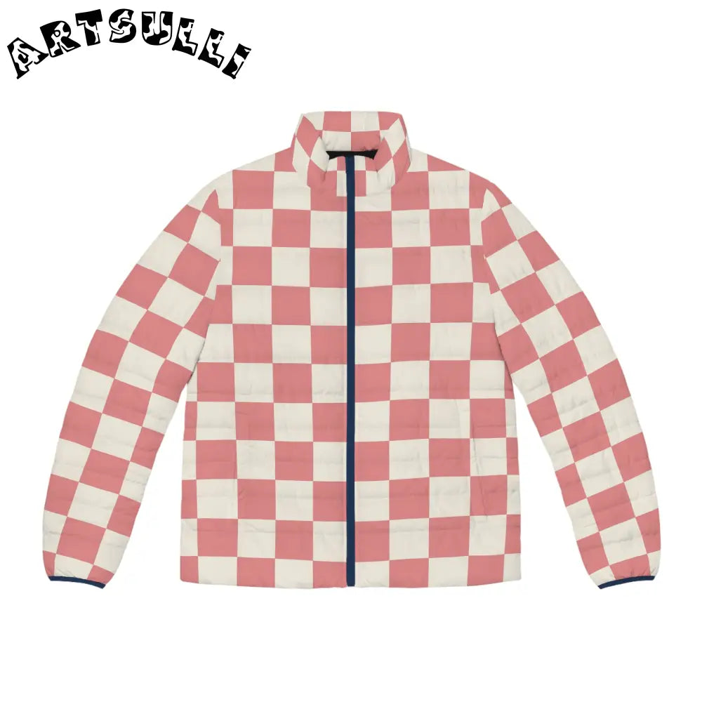 JAKKOUTTHEBXX Retro Checkered Grassland Sprites Men’s Puffer Jacket