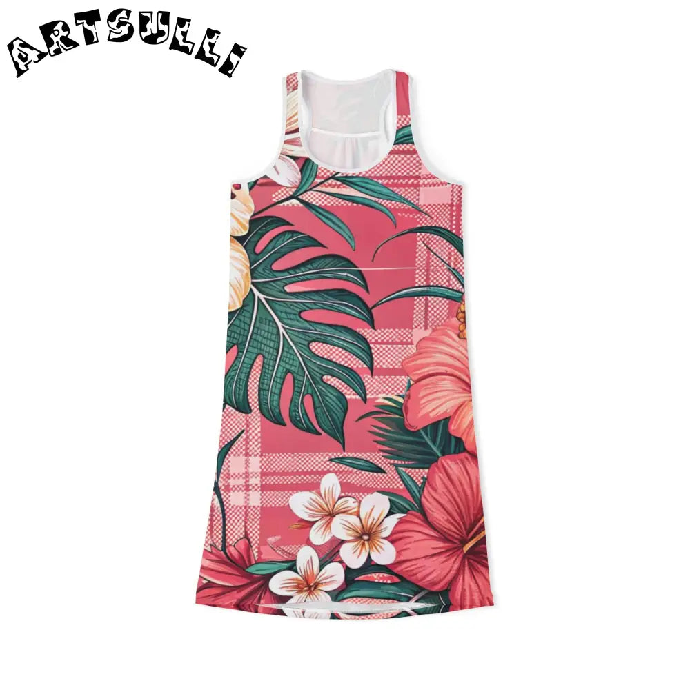 JAKKOUTTHEBXX Plaid x Floral Red and Green Women’s Racerback Dress