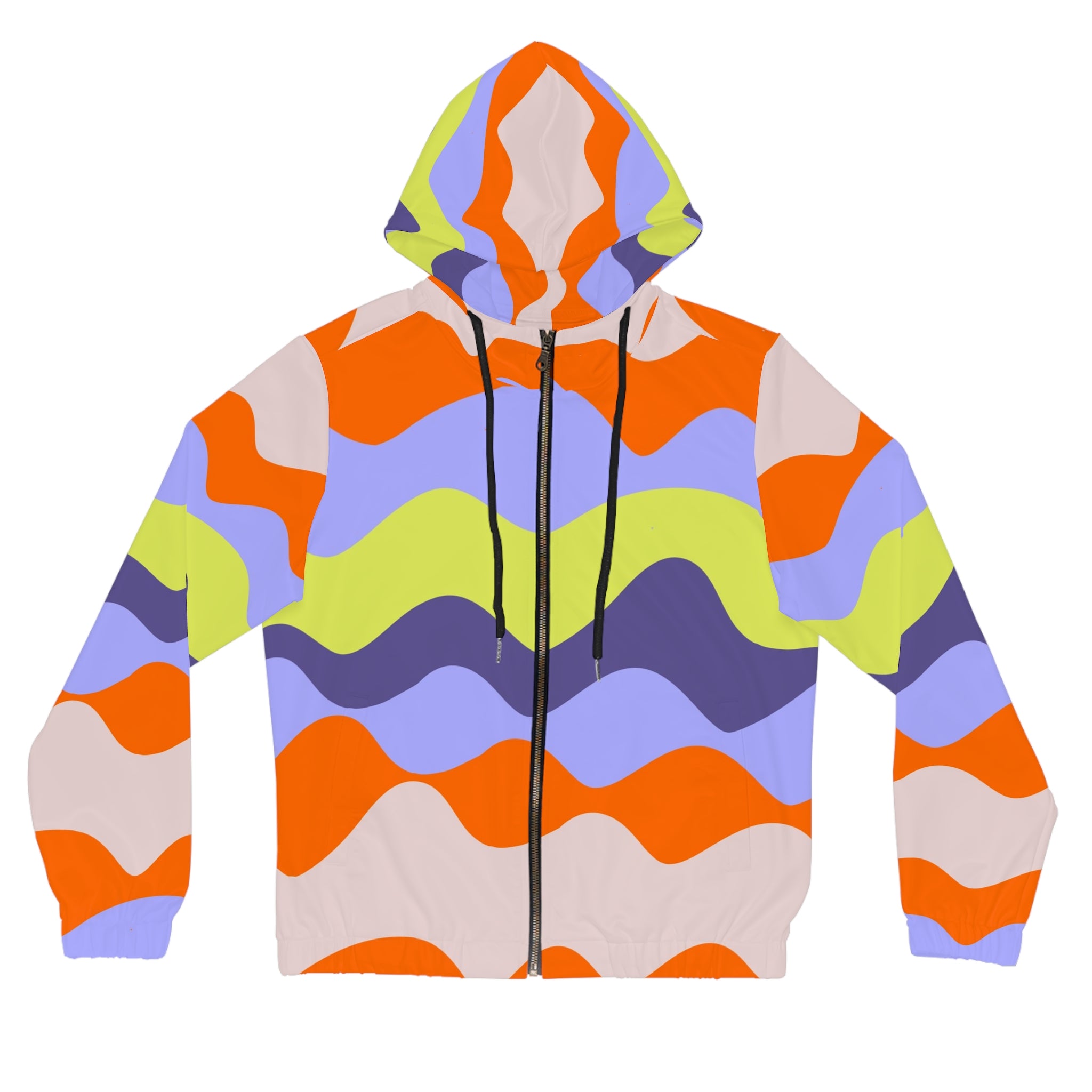 Waves Red and Blue Women’s Full-Zip Hoodie (AOP), Artsulli - Art is Long, Life is Short, All Over Prints, Size, XS, Color, Black, , , 26211935239772521942