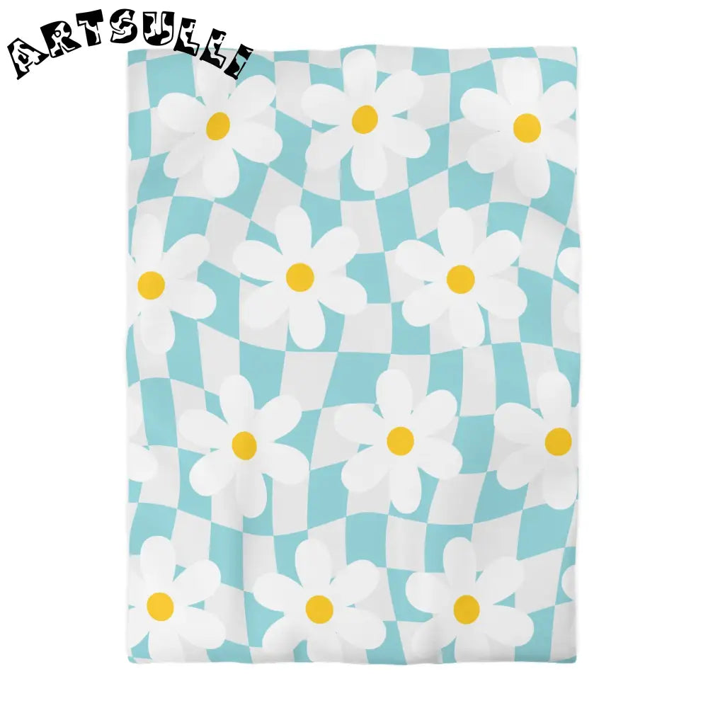 JAKKOUTTHEBXX Trippy Check Garden Microfiber Duvet Cover