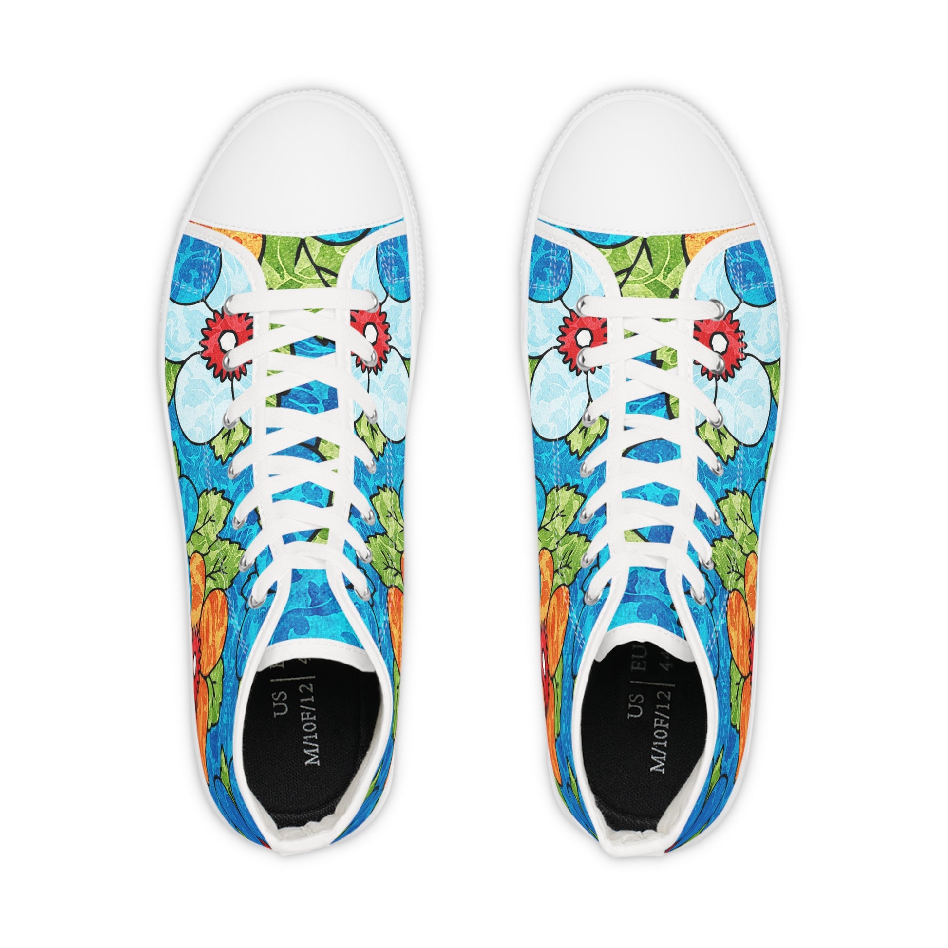 Blue Orange Groovy II Men's High Top Sneakers, Artsulli - Art is Long, Life is Short, Shoes, , , , , , , 