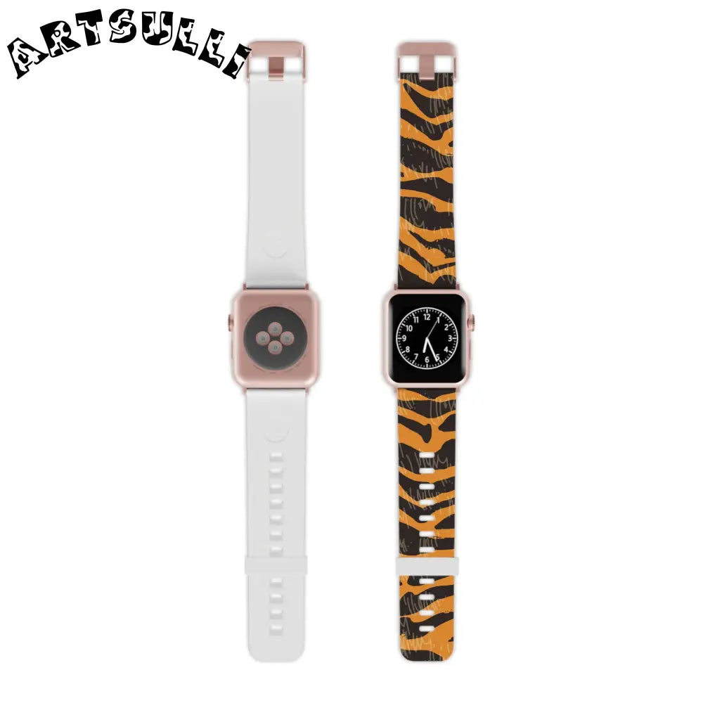 JAKKOUTTHEBXX Tiger Scratches Orange & Black Watch Band for Apple