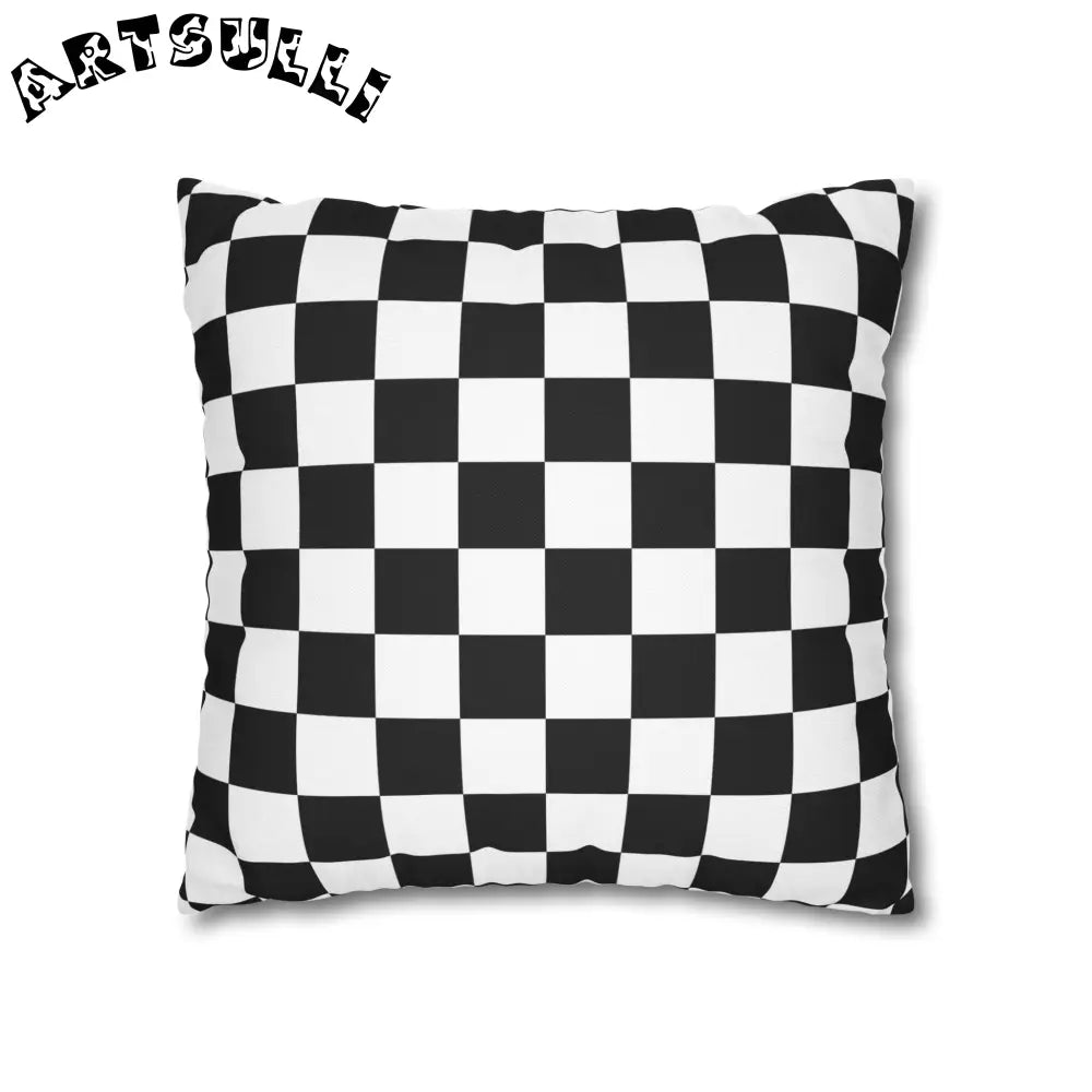 JAKKOUTTHEBXX Checkerboard Black and White Spun Polyester Square