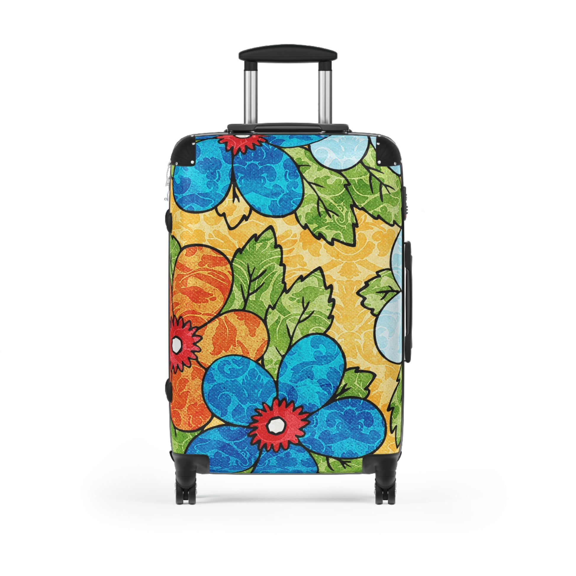 Groovy Yellow Floral Kl Suitcase, Artsulli - Art is Long, Life is Short, Bags, Size, Medium, Color, Black, , , 27056379923653694978