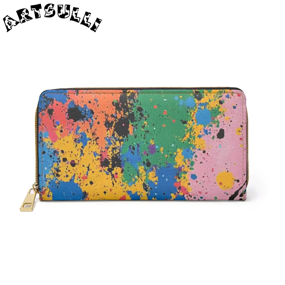 JAKKOUTTHEBXX The Colors Of Paint Splatter Zipper Wallet