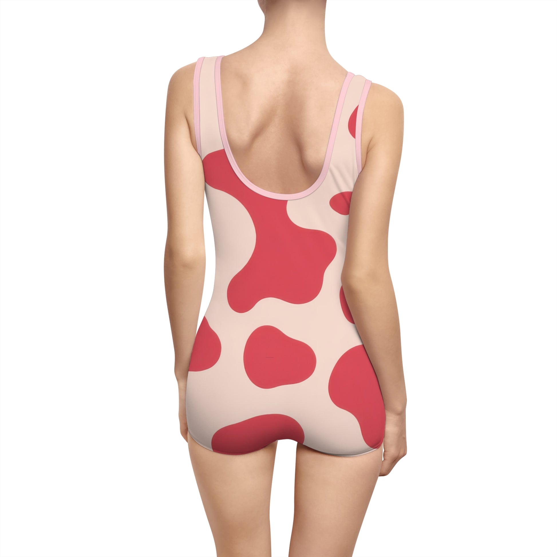Red Jungle Cow Women's Vintage Swimsuit (AOP), Artsulli - Art is Long, Life is Short, All Over Prints, , , , , , , 