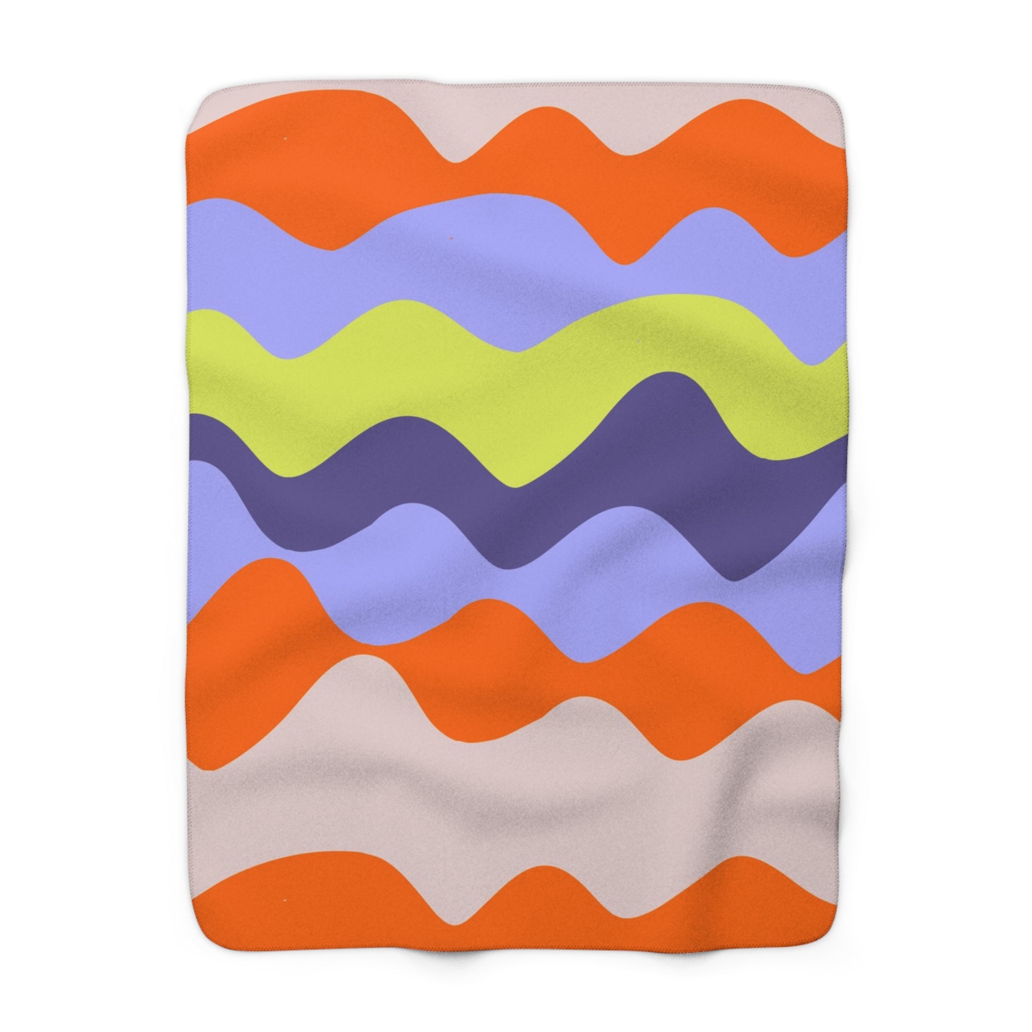 Waves Red and Blue Sherpa Fleece Blanket, Artsulli - Art is Long, Life is Short, Home Decor, Size, 50" × 60", , , , , 15920825031521979147
