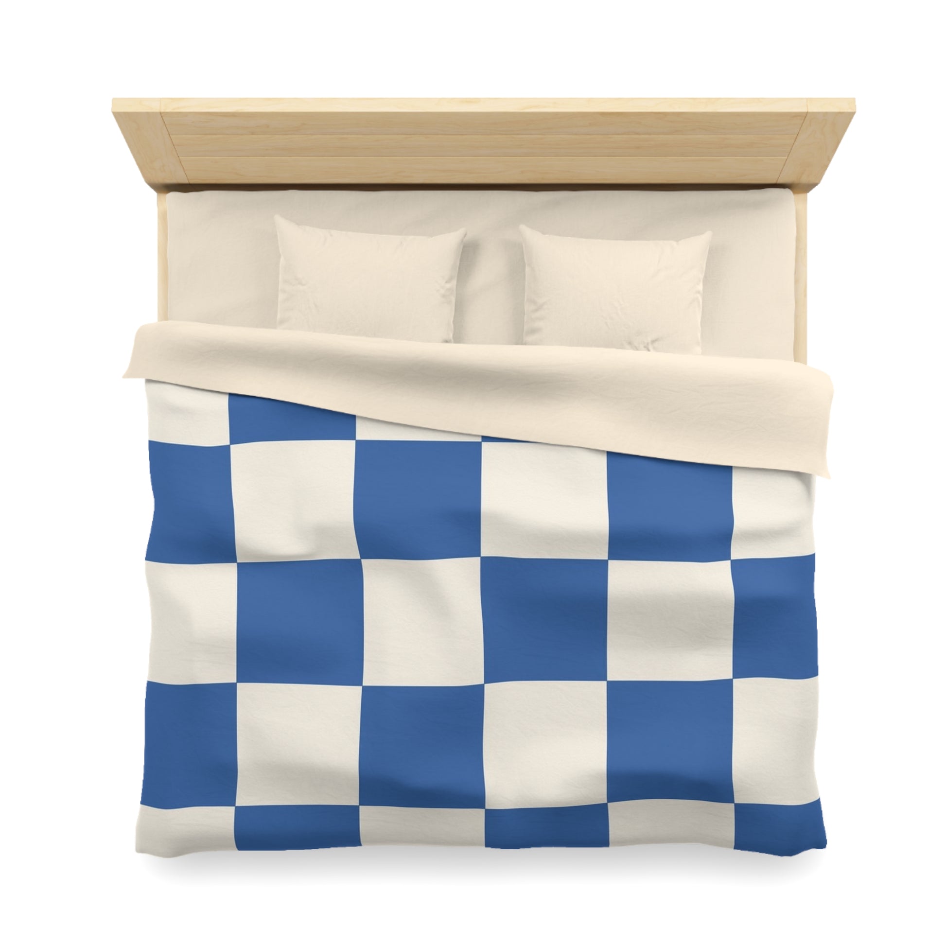 Checkerboard Blue Microfiber Duvet Cover, Artsulli - Art is Long, Life is Short, Home Decor, , , , , , , 