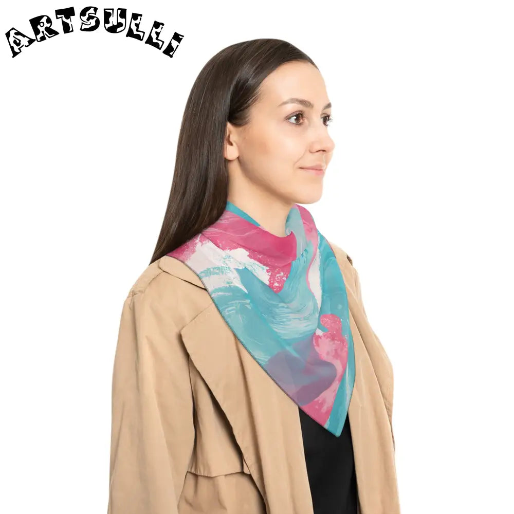 JAKKOUTTHEBXX The Great Pastelwave Pink and Blue Poly Scarf