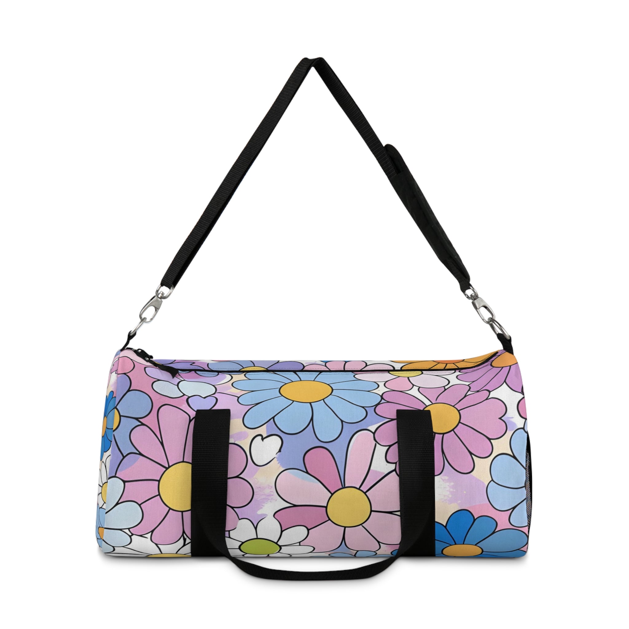 Flower Hour Purple and Blue Duffel Bag, Artsulli - Art is Long, Life is Short, Bags, , , , , , , 