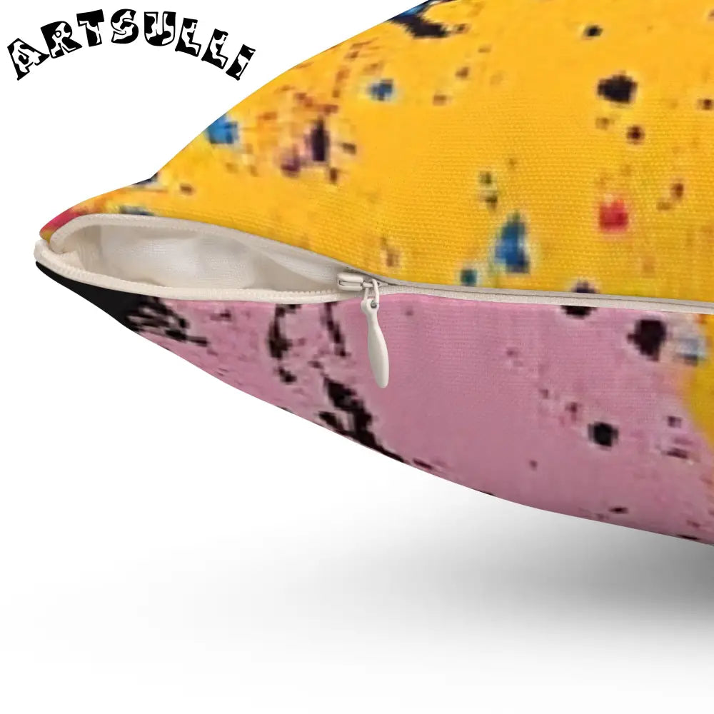 JAKKOUTTHEBXX The Colors Of Paint Splatter Spun Polyester Square