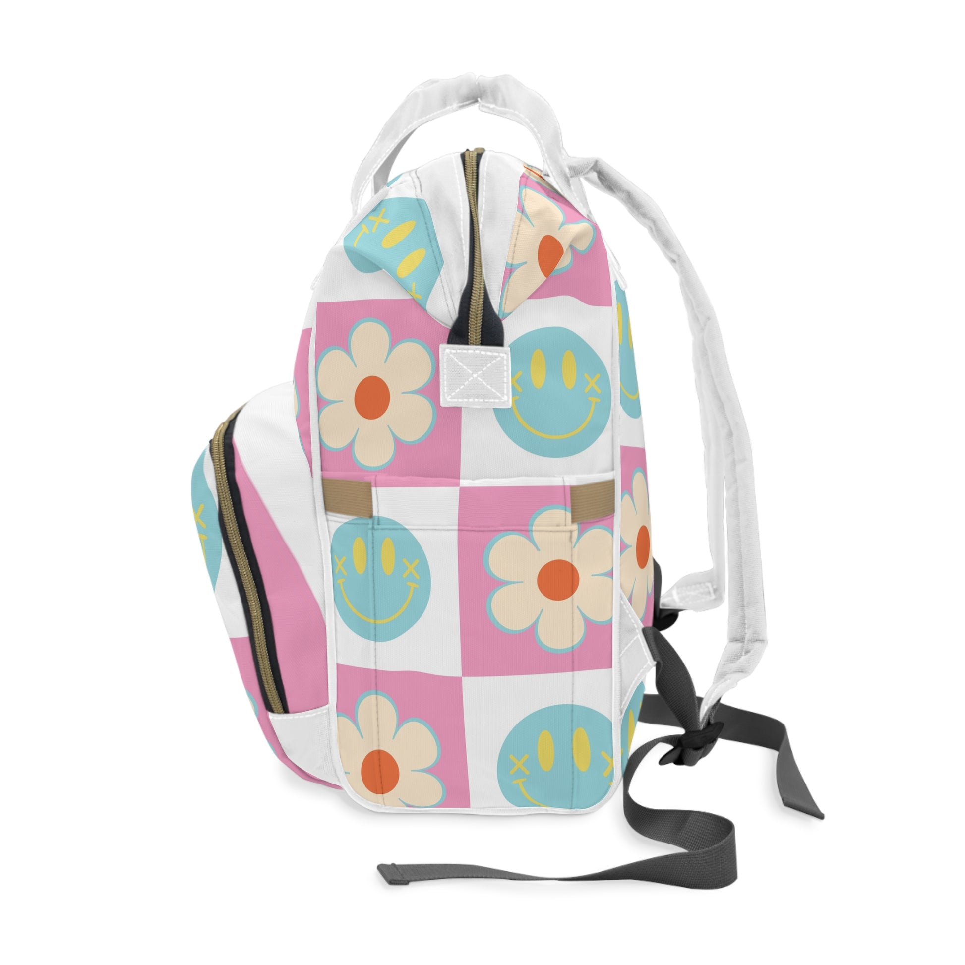 Madotsukis Grin Bloom Multifunctional Diaper Backpack, Artsulli - Art is Long, Life is Short, Bags, , , , , , , 