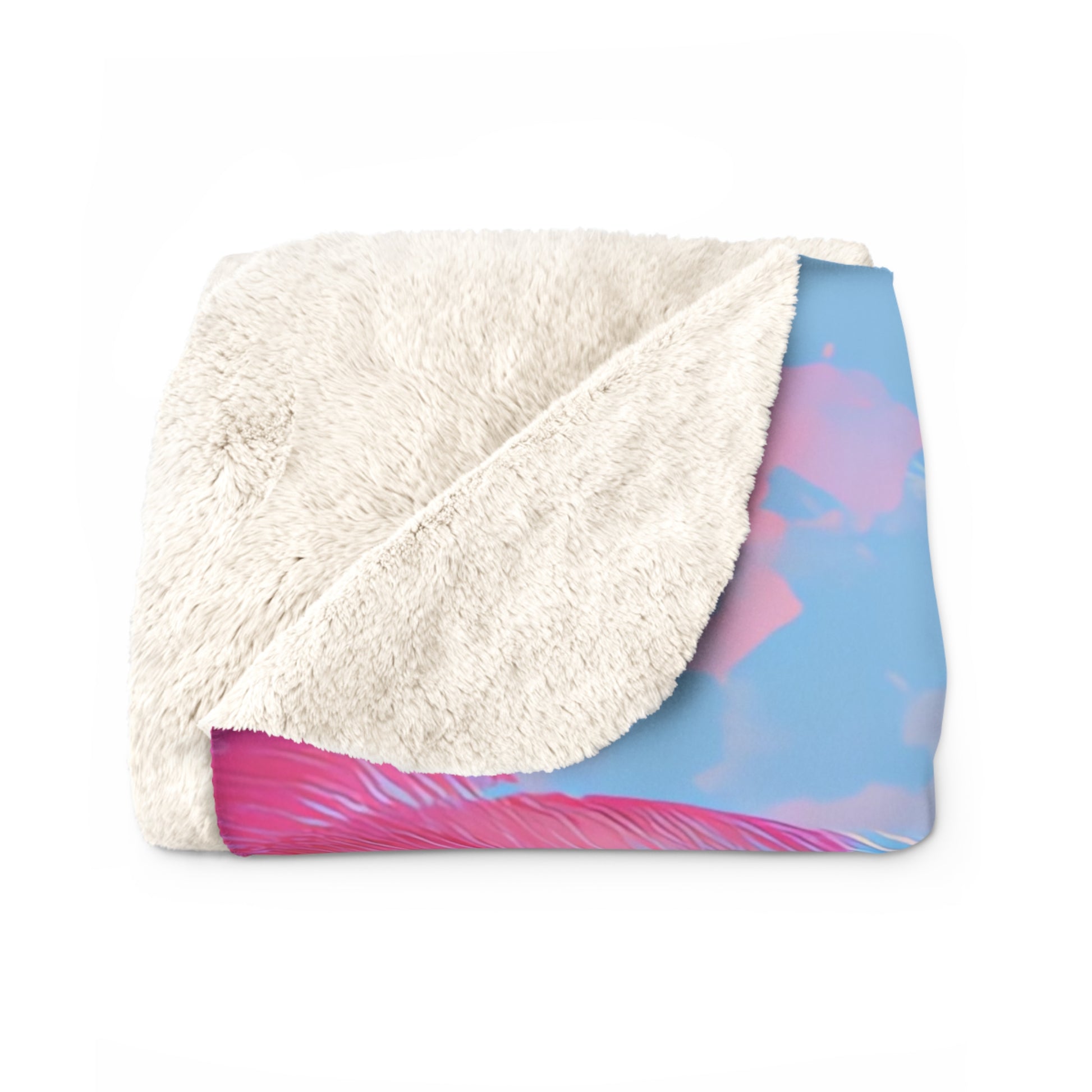 Ethereal Pastel Palms Sherpa Fleece Blanket, Artsulli - Art is Long, Life is Short, Home Decor, , , , , , , 